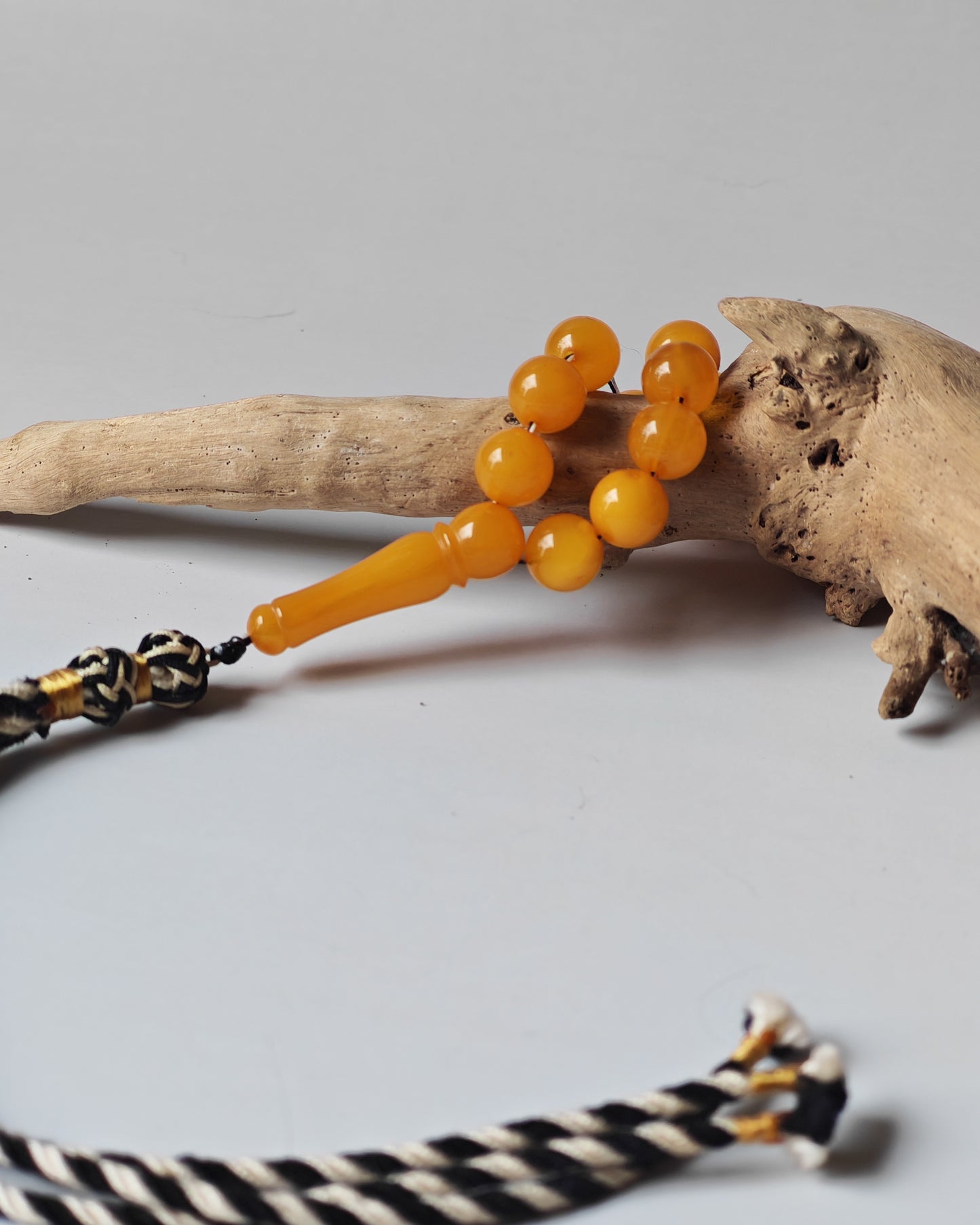 99-Bead Micro Tasbih | Naturally Aged Butterscotch & Honey Amber (8.5 mm)