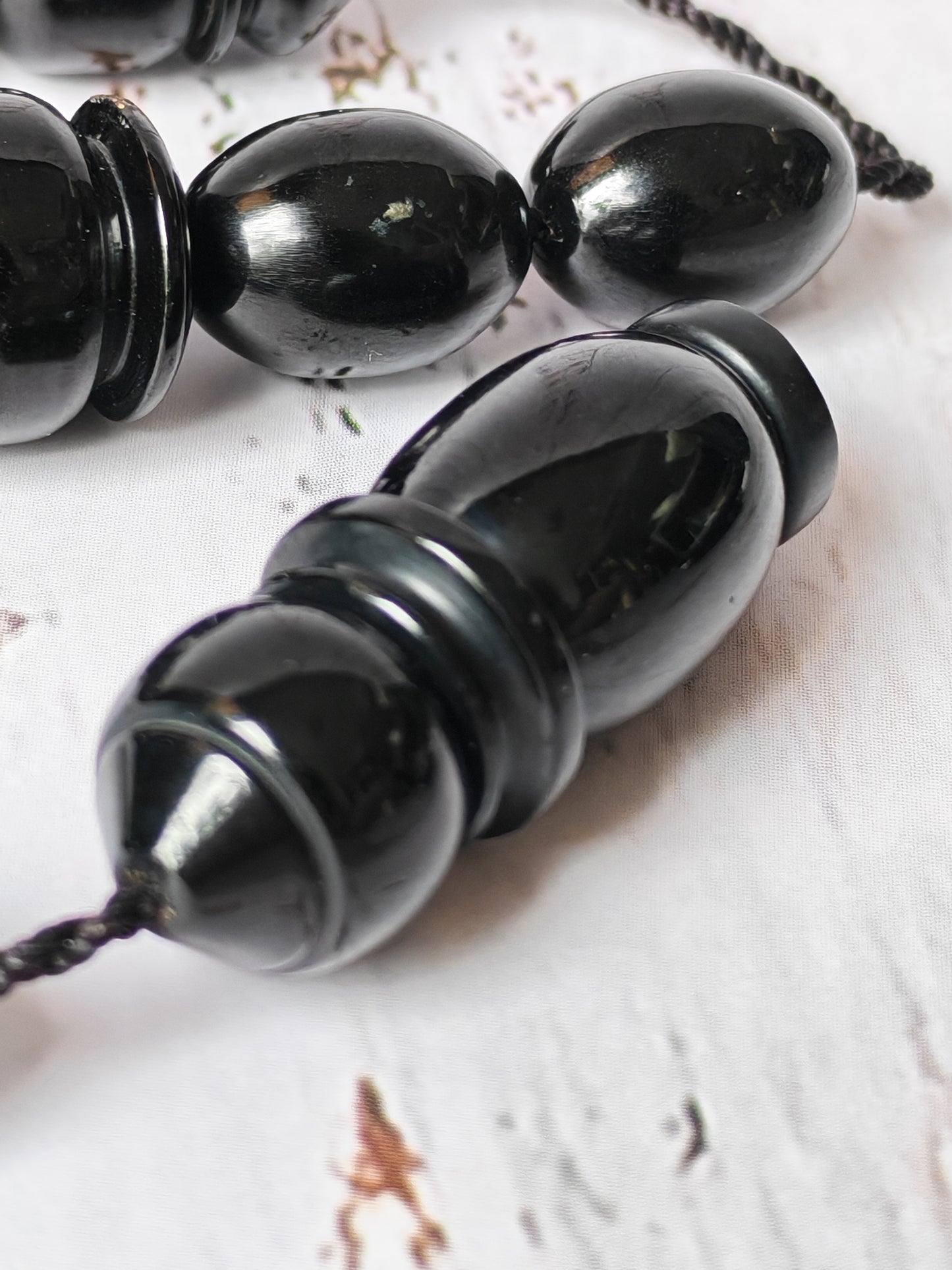 British Bakelite Rosary – 33 Beads | Deep Black, Heavy & Striking