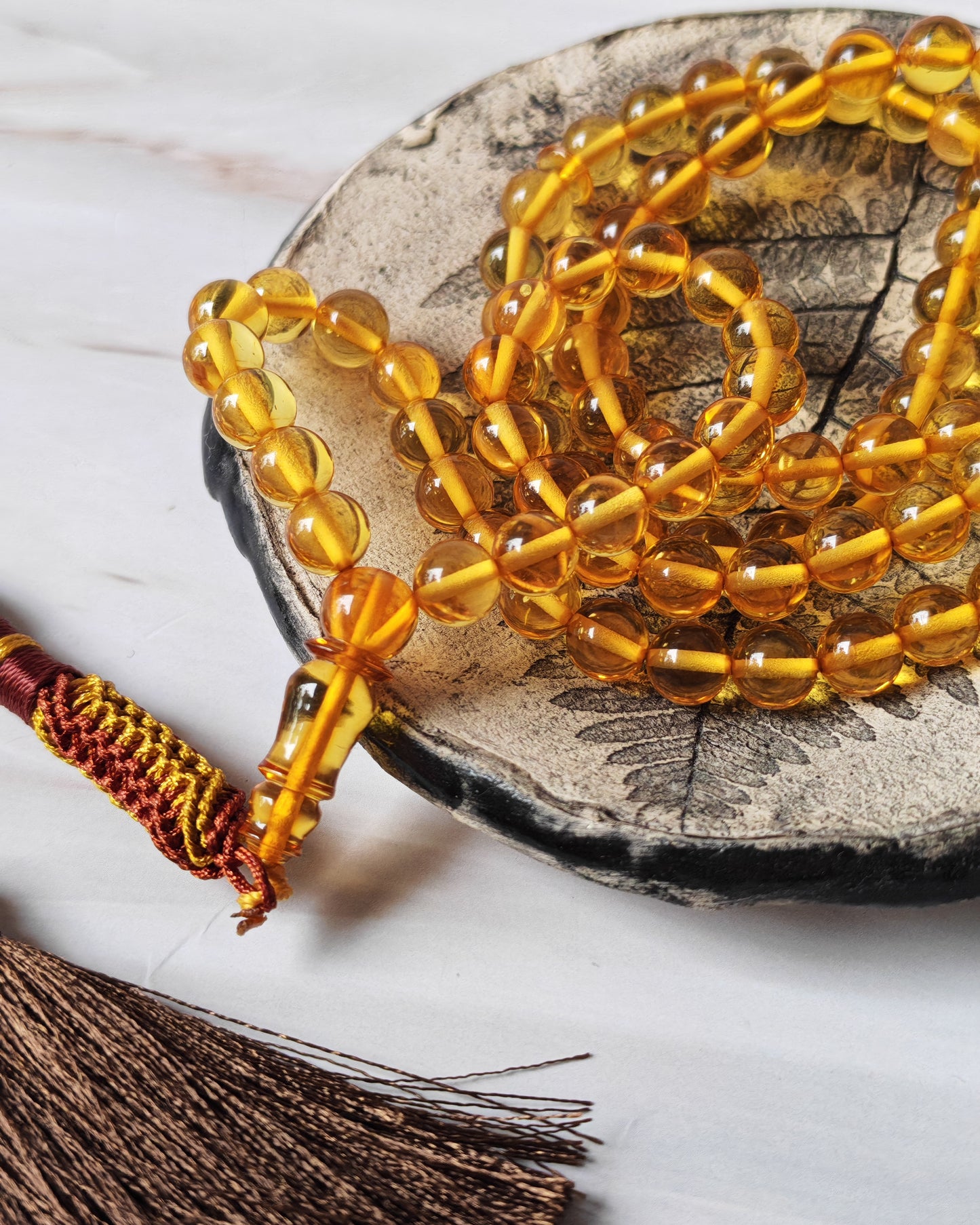 Citron Amber Tasbih – 99 Beads | Micro Size | Fully Transparent | Daily Use
