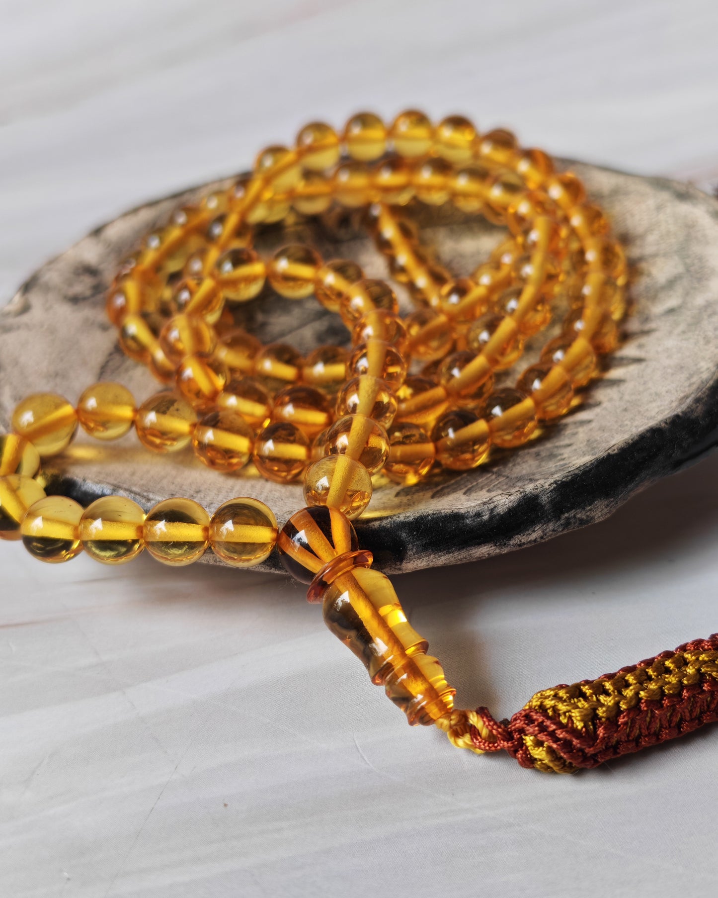 Citron Amber Tasbih – 99 Beads | Micro Size | Fully Transparent | Daily Use