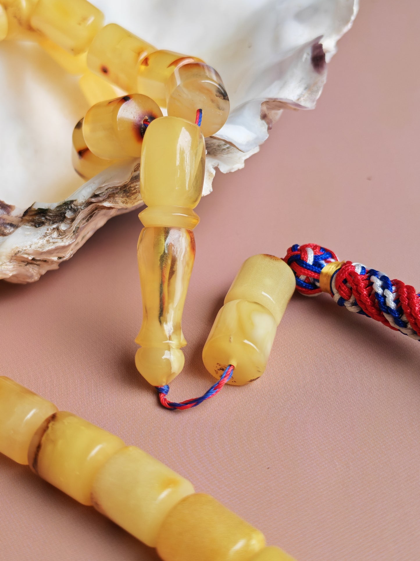 Raw Multicolor Amber Rosary – 99 Barrel Beads | Extra Long Daily-Use Piece