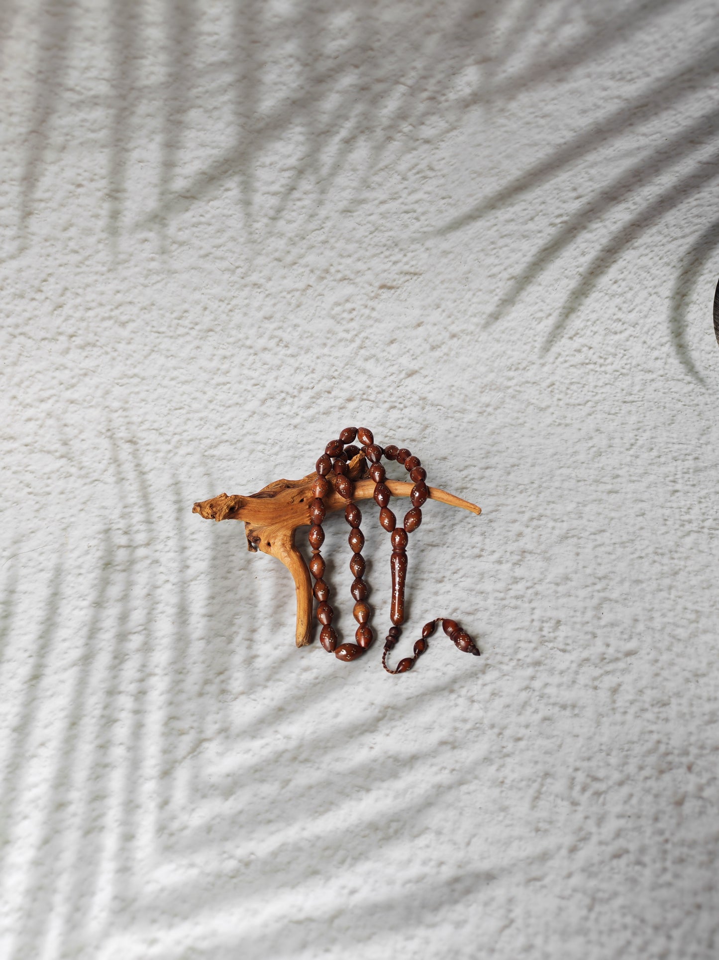 Antique Kokka Seed Wood Rosary with Silver Engravings | 33 Beads