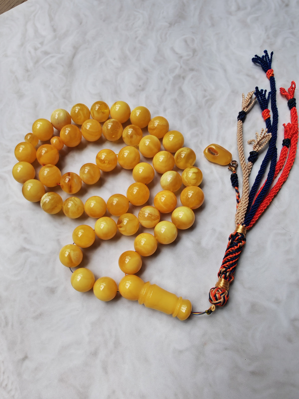 Large Butterscotch & Honey Baltic Amber Tasbih – 13–13.5mm Statement Beads