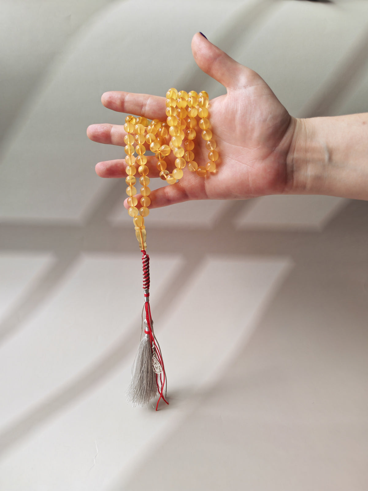 Natural Cloudy Honey Baltic Amber Rosary | 99 Round Beads | 8mm | Half-Half Imami | 28.7g