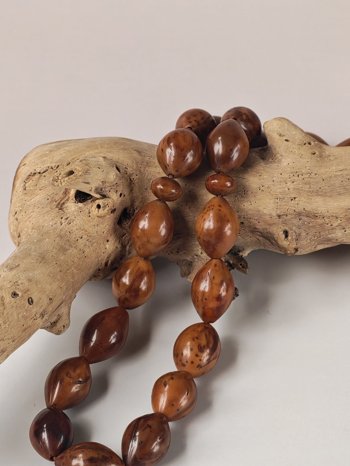 Antique Kokka Seed Wood Tasbih | 33 Olive Beads | Ottoman Egyptian | Silver Tassel | 33.3g