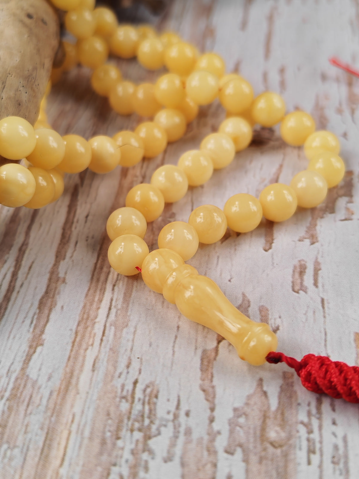 Natural Light Butterscotch Baltic Amber Misbah | 99 Micro Round Beads | 6.8–7mm | 18.9g