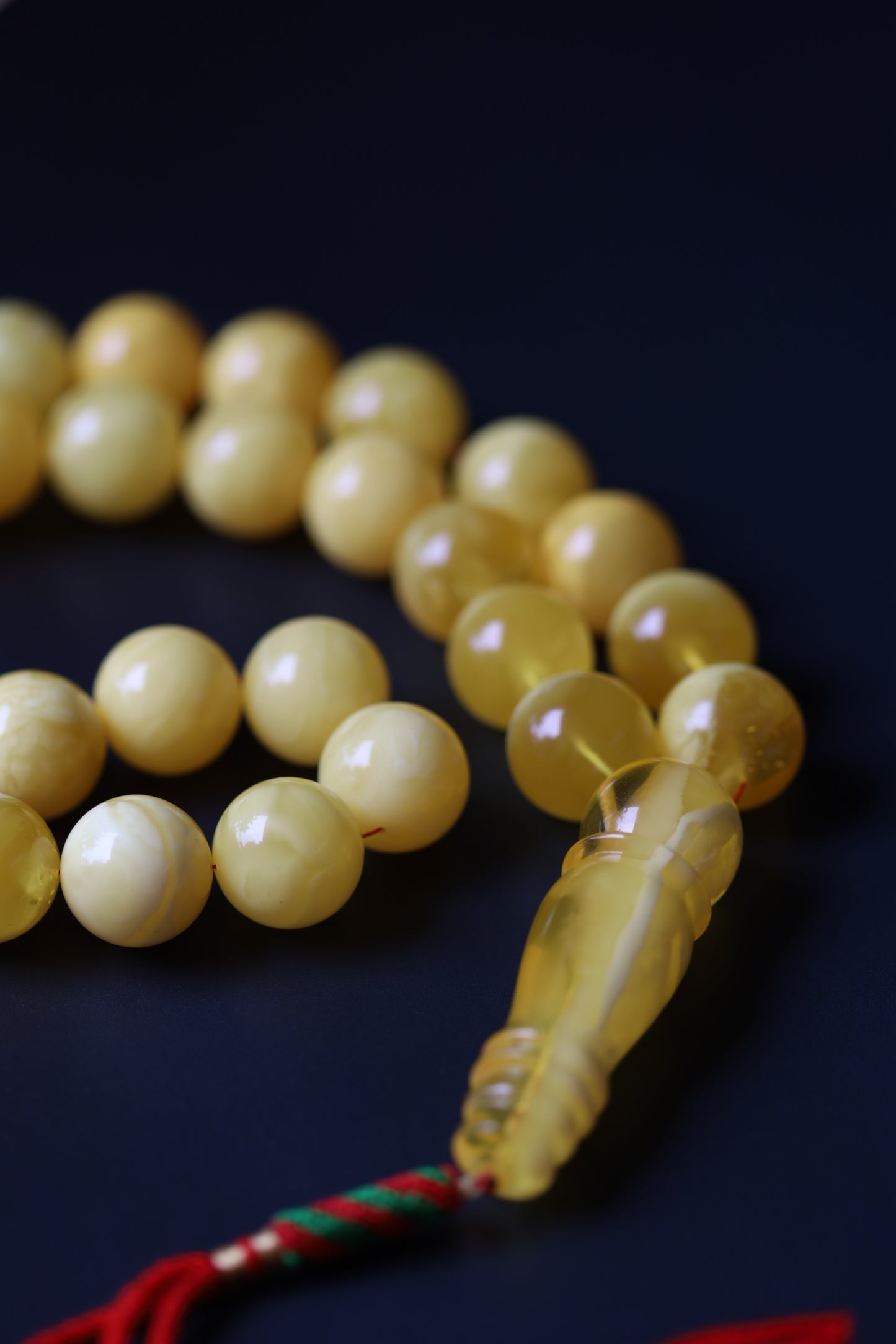 Huge Butterscotch Natural Amber Tasbih with Certificate 192g