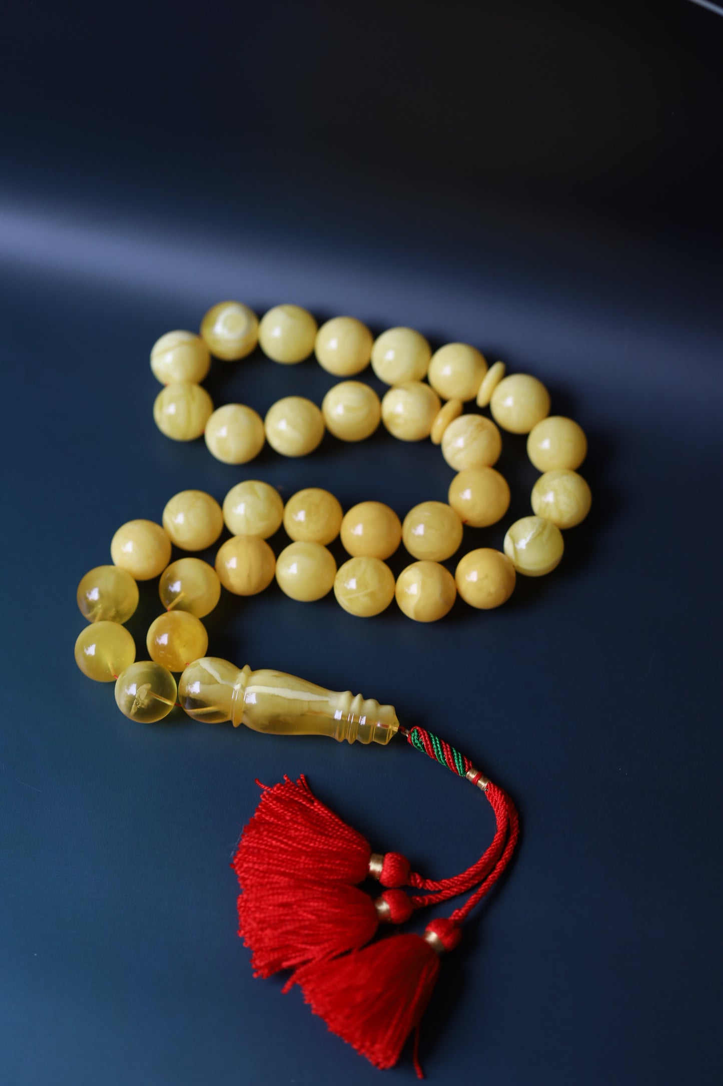 Huge Butterscotch Natural Amber Tasbih with Certificate 192g