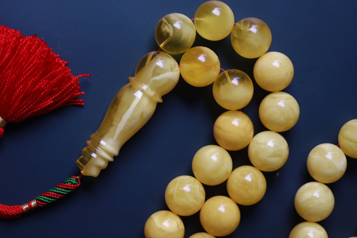 Huge Butterscotch Natural Amber Tasbih with Certificate 192g