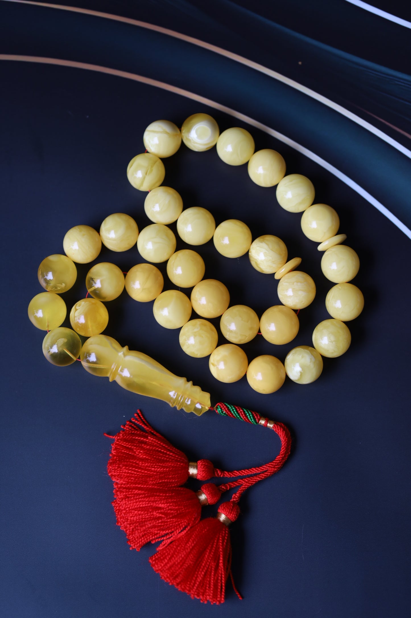 Huge Butterscotch Natural Amber Tasbih with Certificate 192g