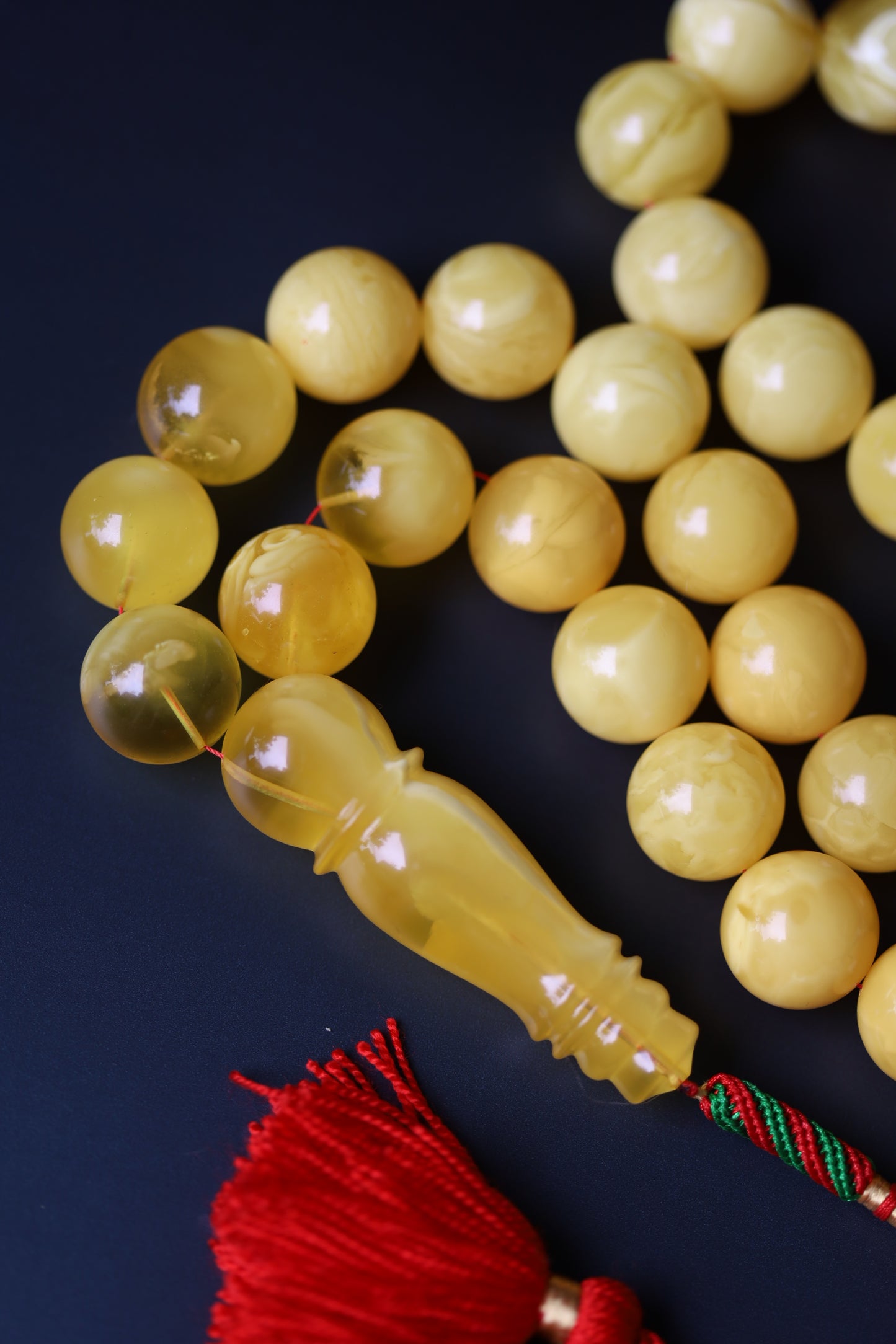 Huge Butterscotch Natural Amber Tasbih with Certificate 192g