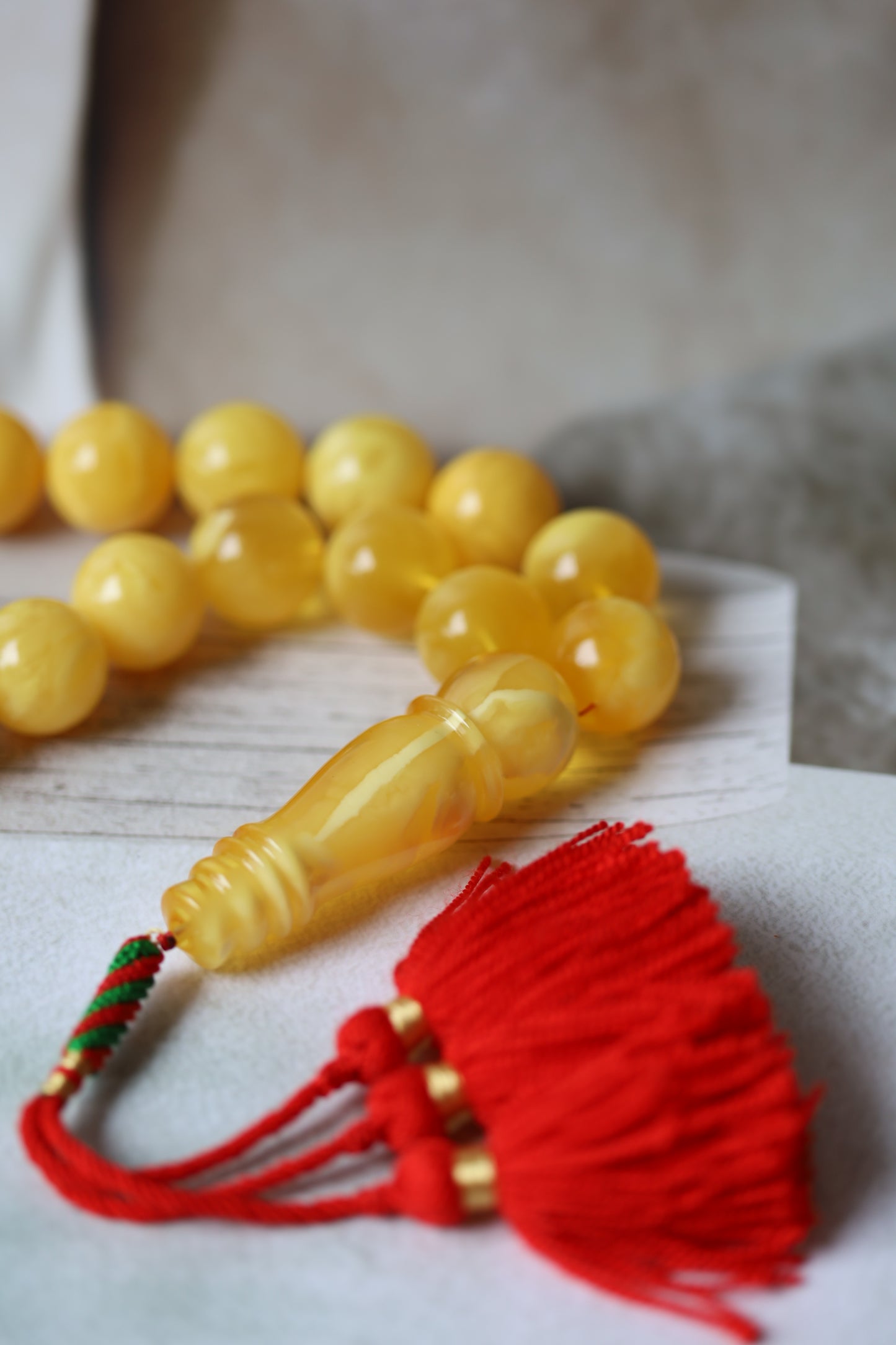Huge Butterscotch Natural Amber Tasbih with Certificate 192g