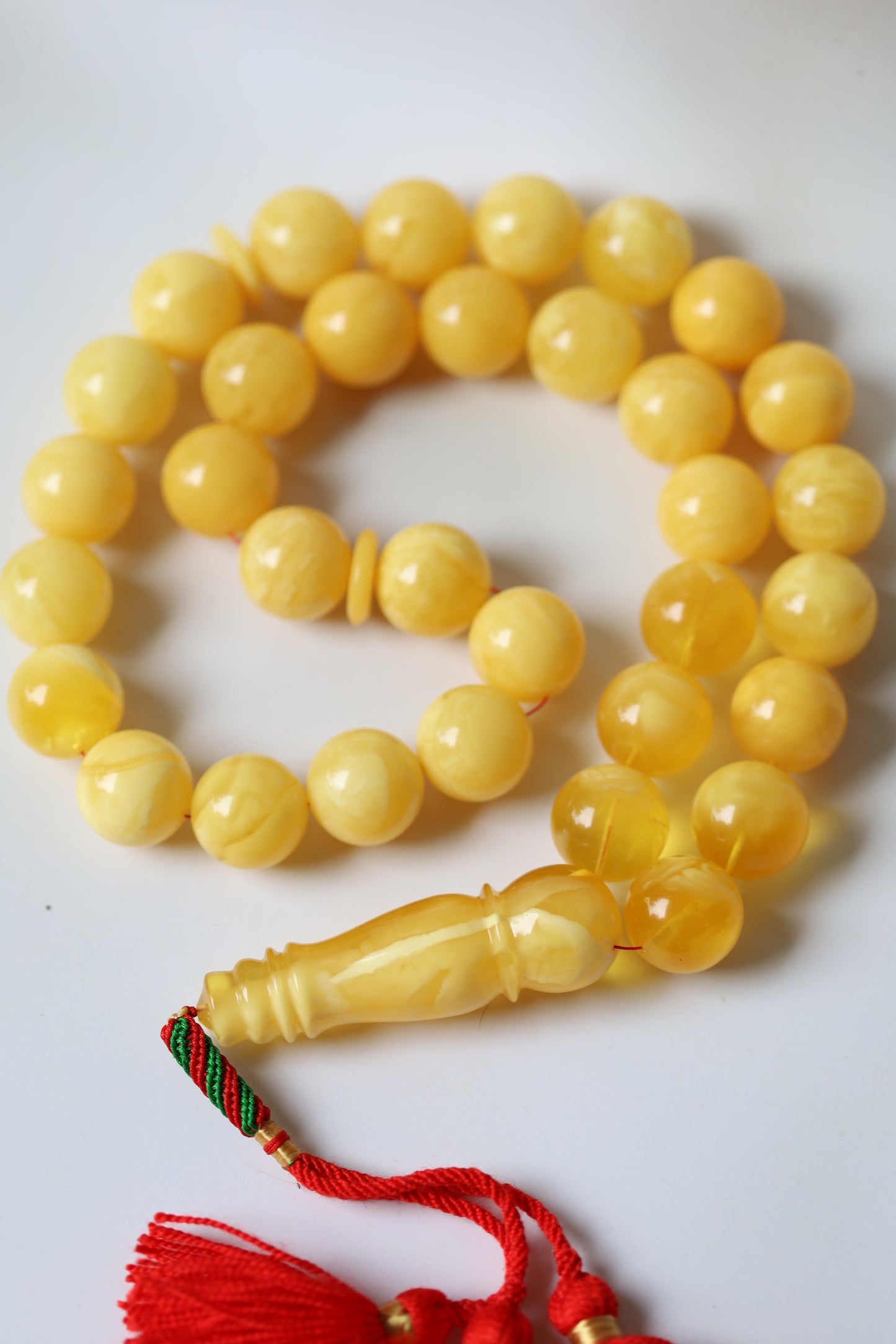 Huge Butterscotch Natural Amber Tasbih with Certificate 192g