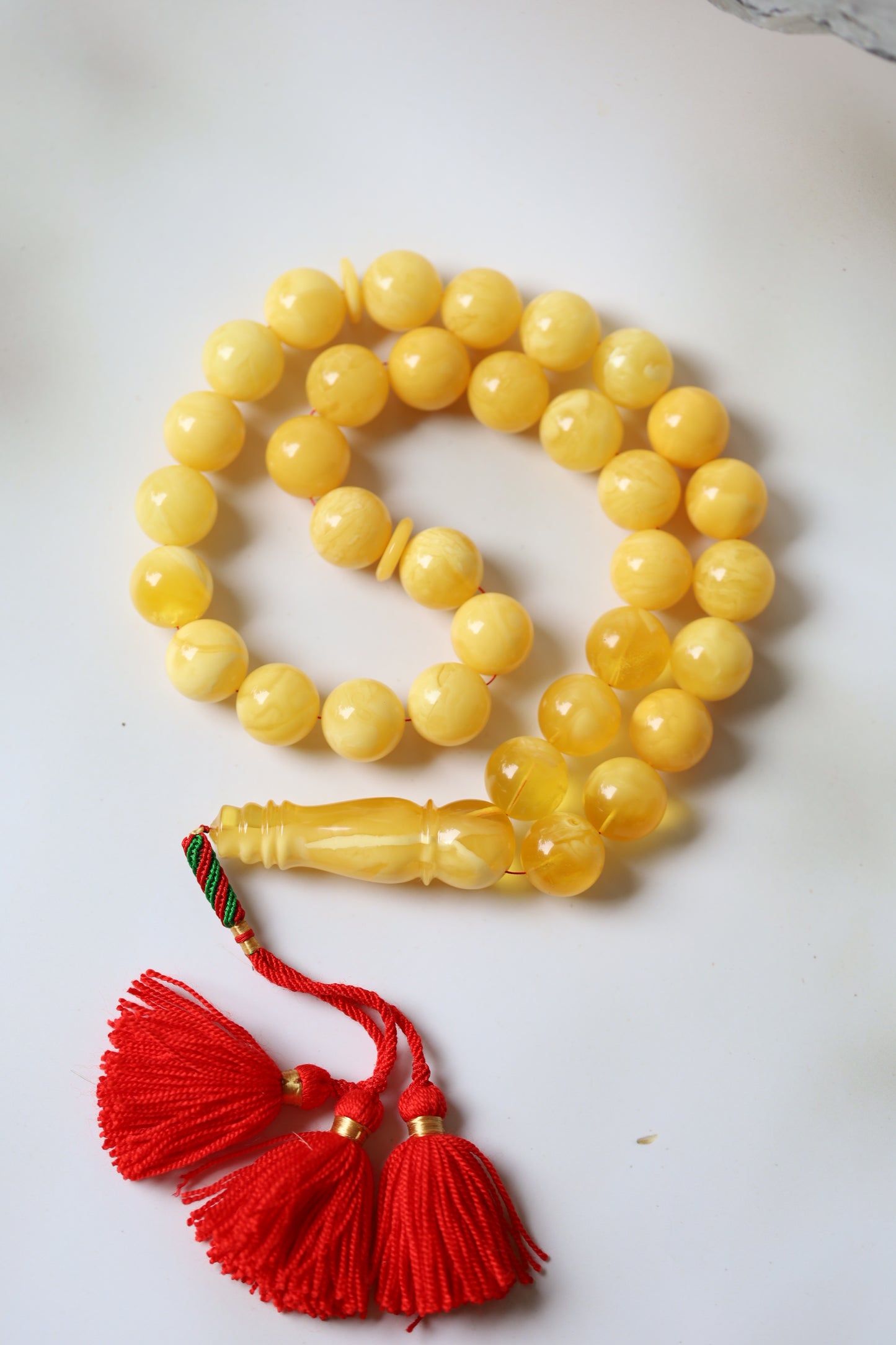 Huge Butterscotch Natural Amber Tasbih with Certificate 192g
