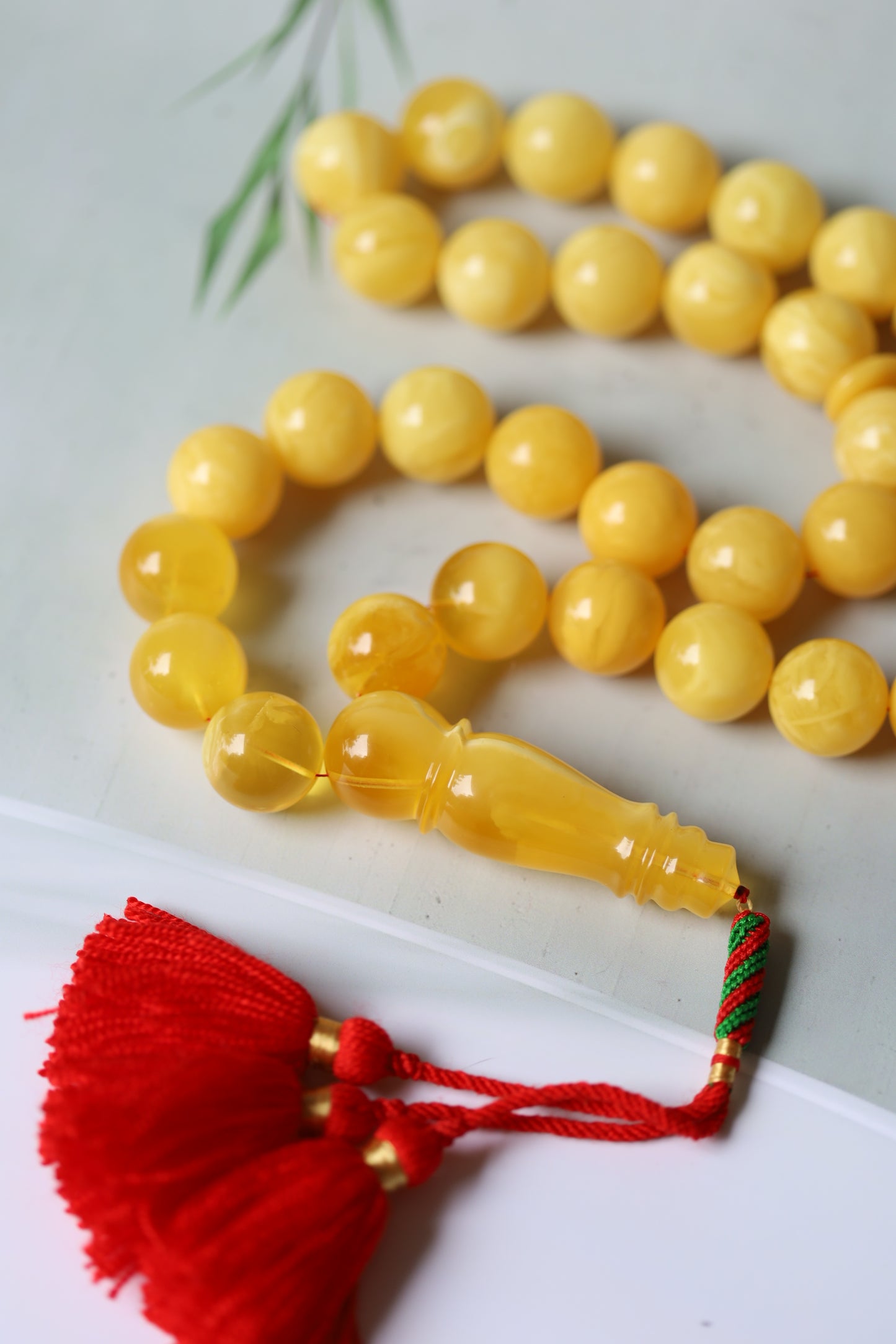 Huge Butterscotch Natural Amber Tasbih with Certificate 192g