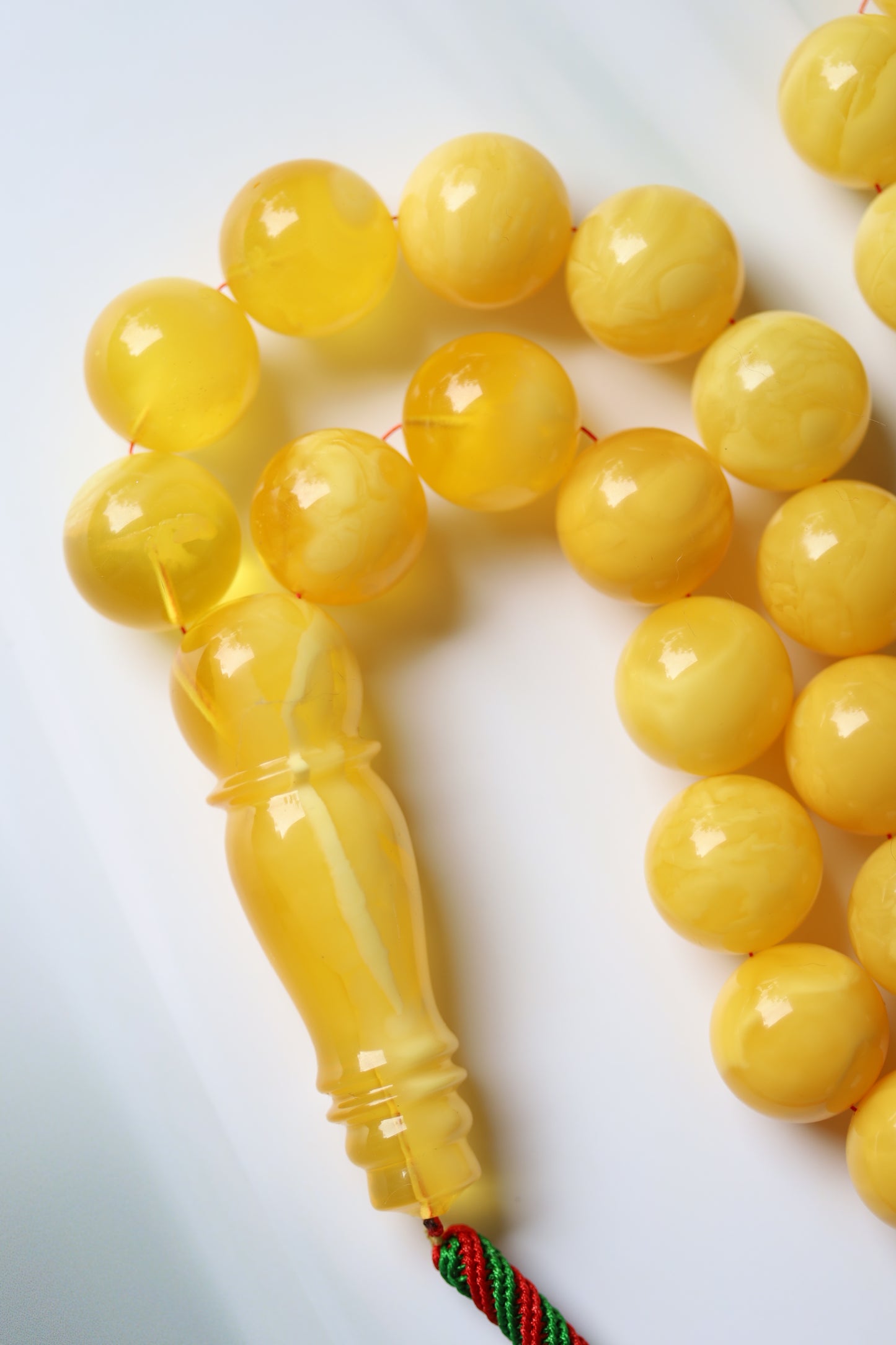 Huge Butterscotch Natural Amber Tasbih with Certificate 192g