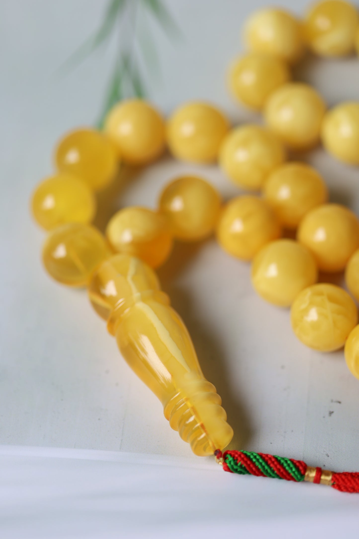 Huge Butterscotch Natural Amber Tasbih with Certificate 192g