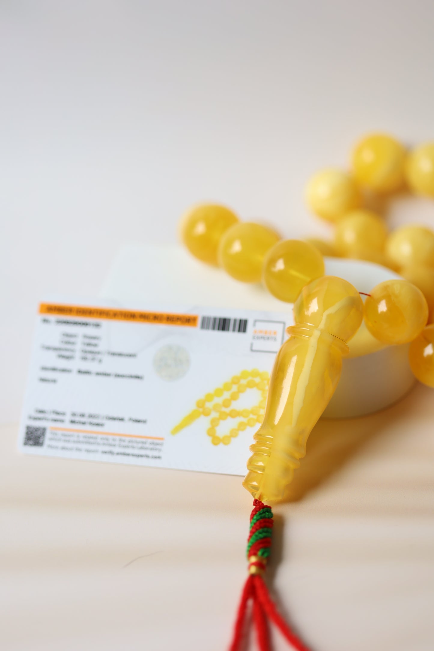 Huge Butterscotch Natural Amber Tasbih with Certificate 192g
