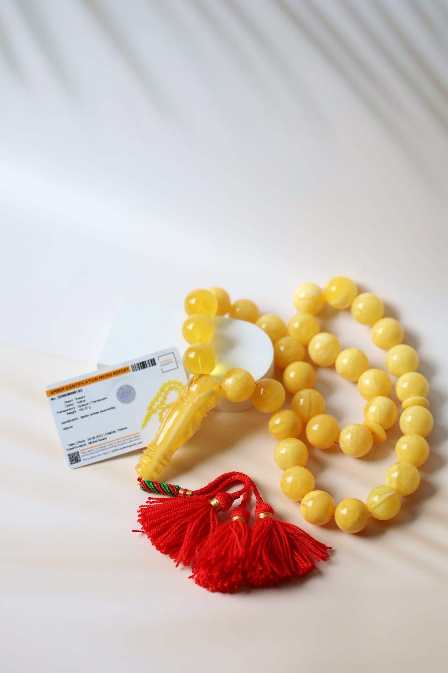 Huge Butterscotch Natural Amber Tasbih with Certificate 192g