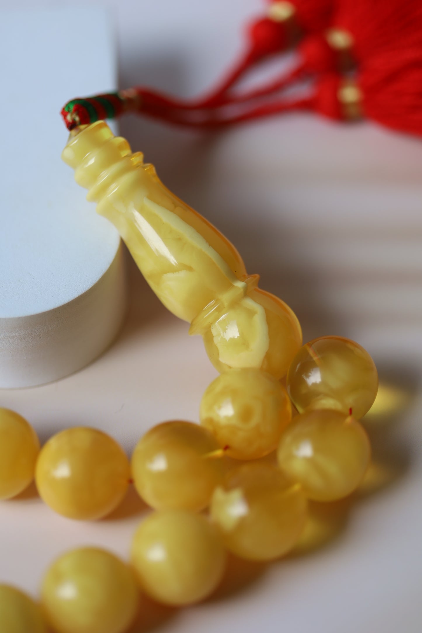 Huge Butterscotch Natural Amber Tasbih with Certificate 192g