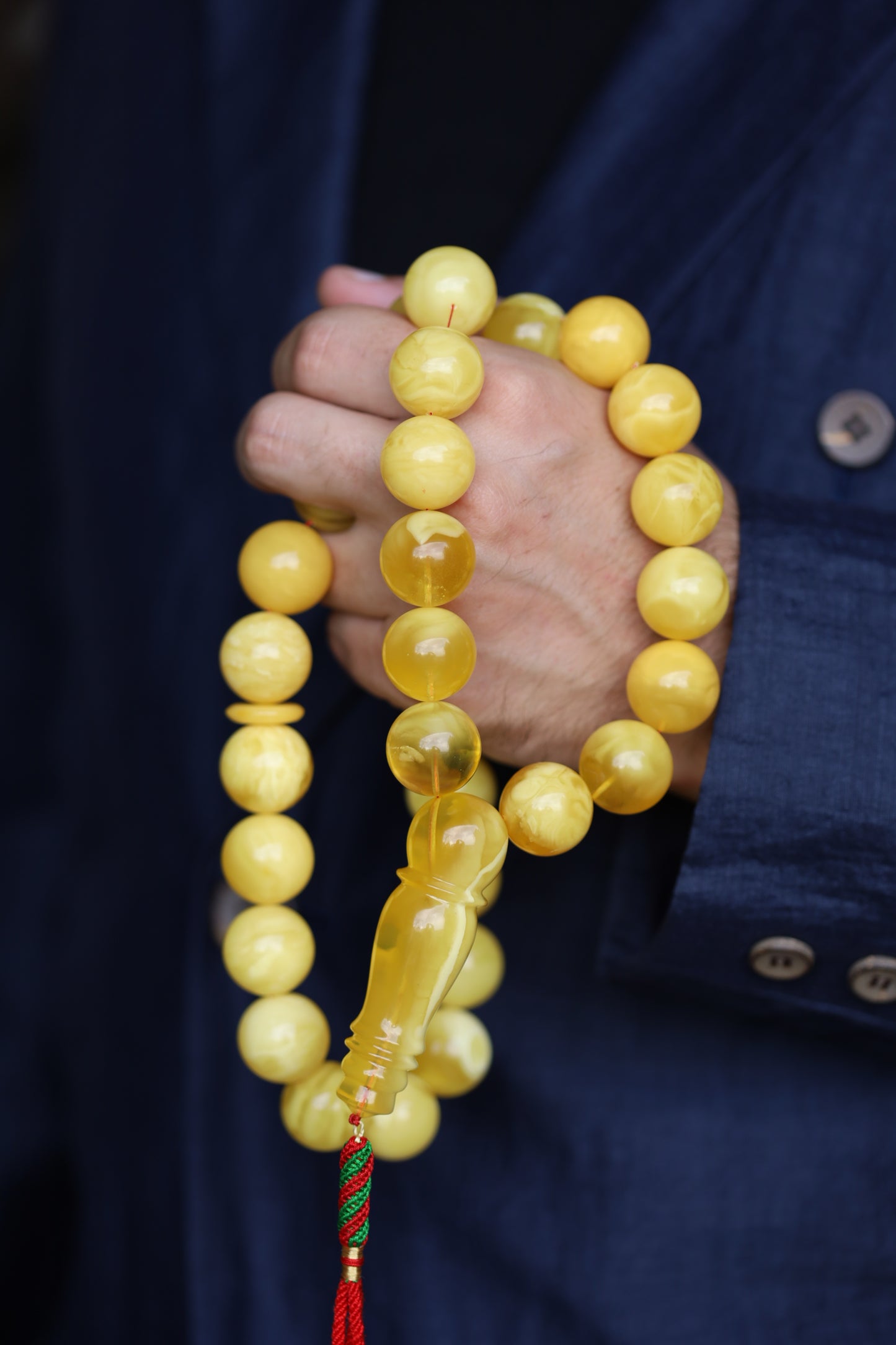 Huge Butterscotch Natural Amber Tasbih with Certificate 192g