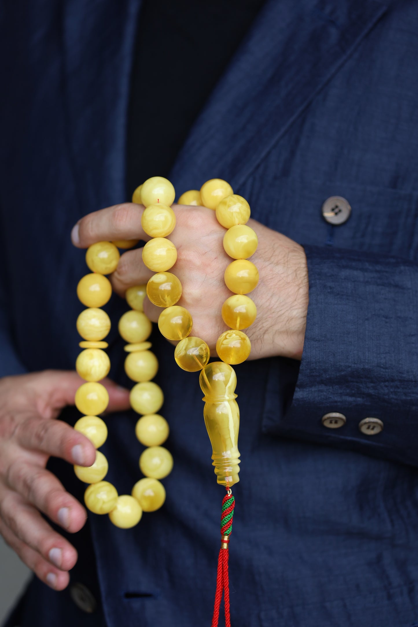 Huge Butterscotch Natural Amber Tasbih with Certificate 192g