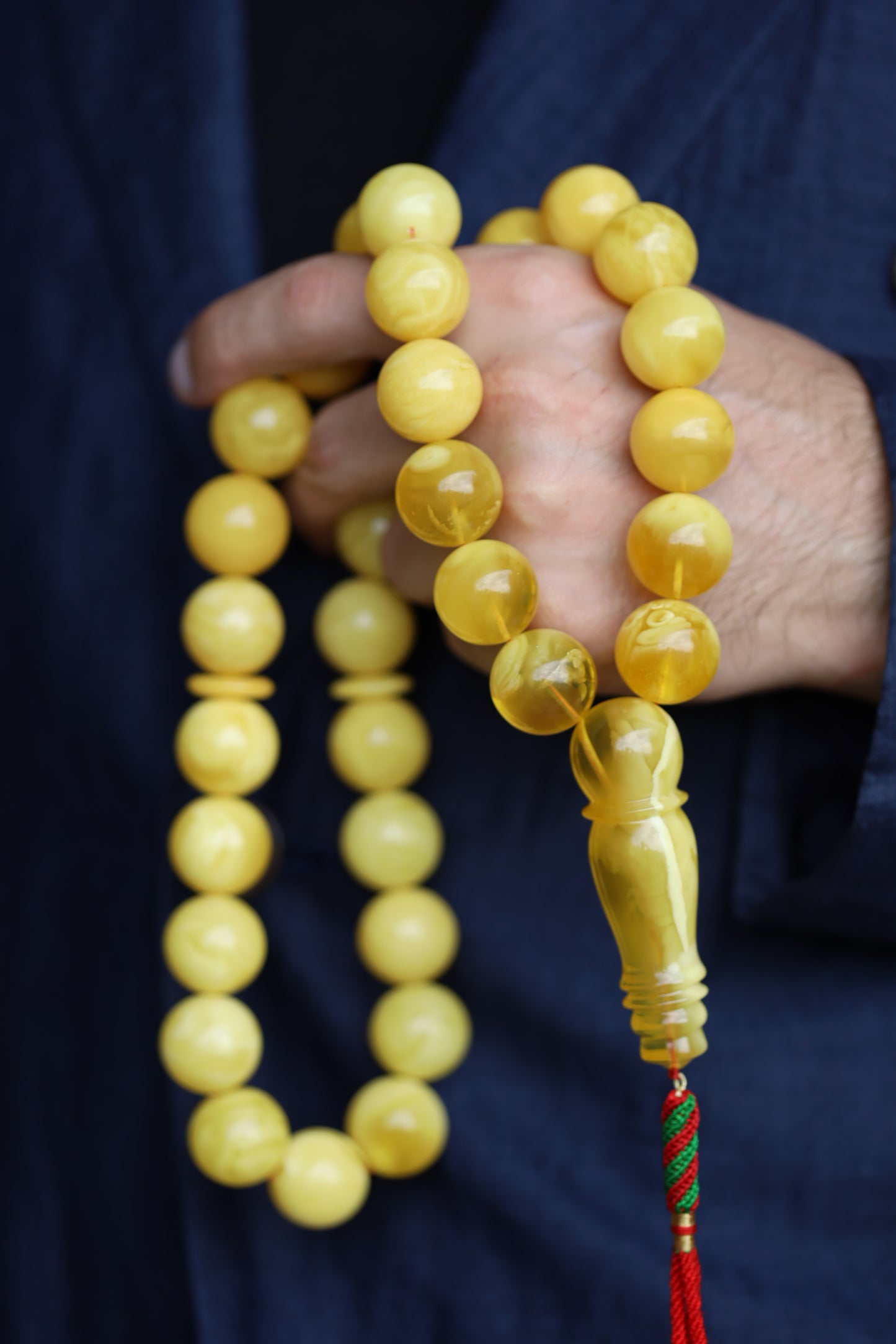 Huge Butterscotch Natural Amber Tasbih with Certificate 192g