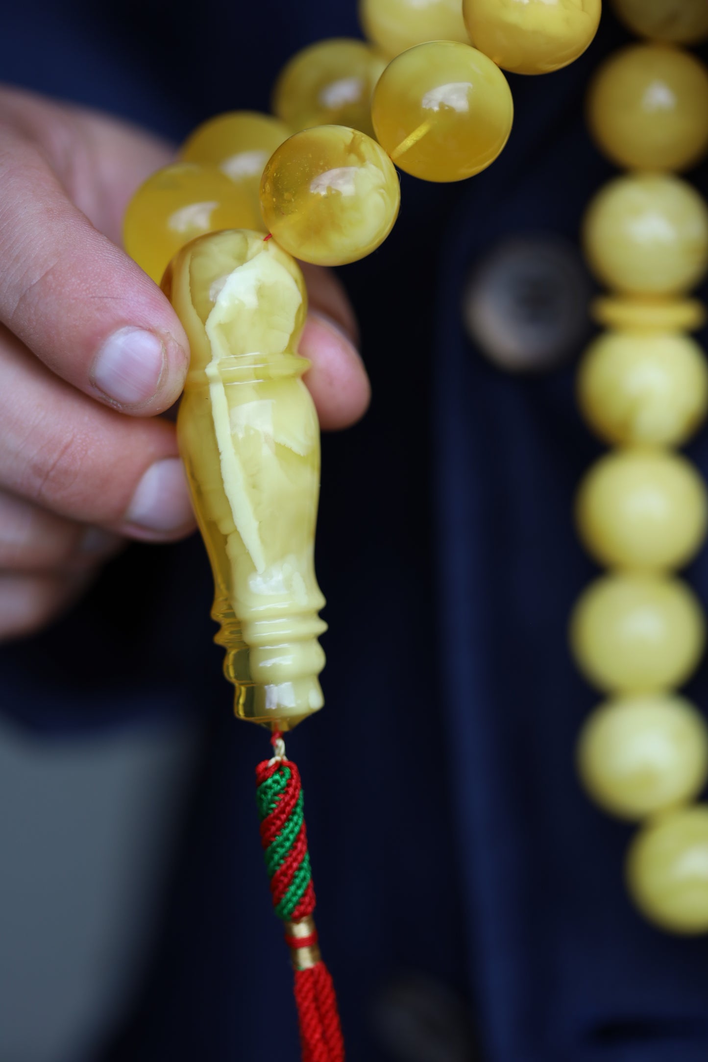 Huge Butterscotch Natural Amber Tasbih with Certificate 192g