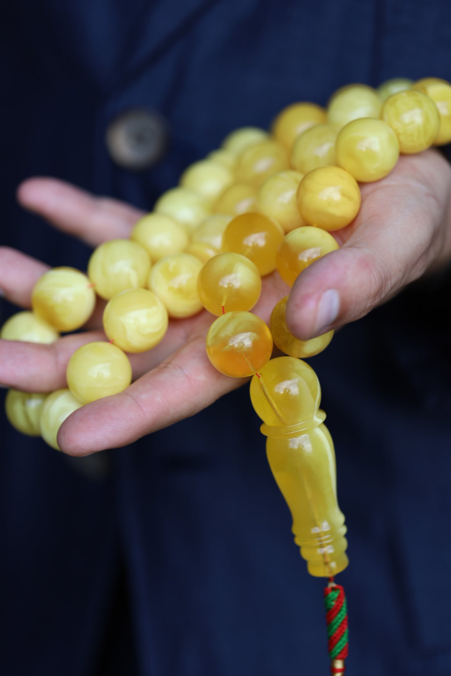 Huge Butterscotch Natural Amber Tasbih with Certificate 192g