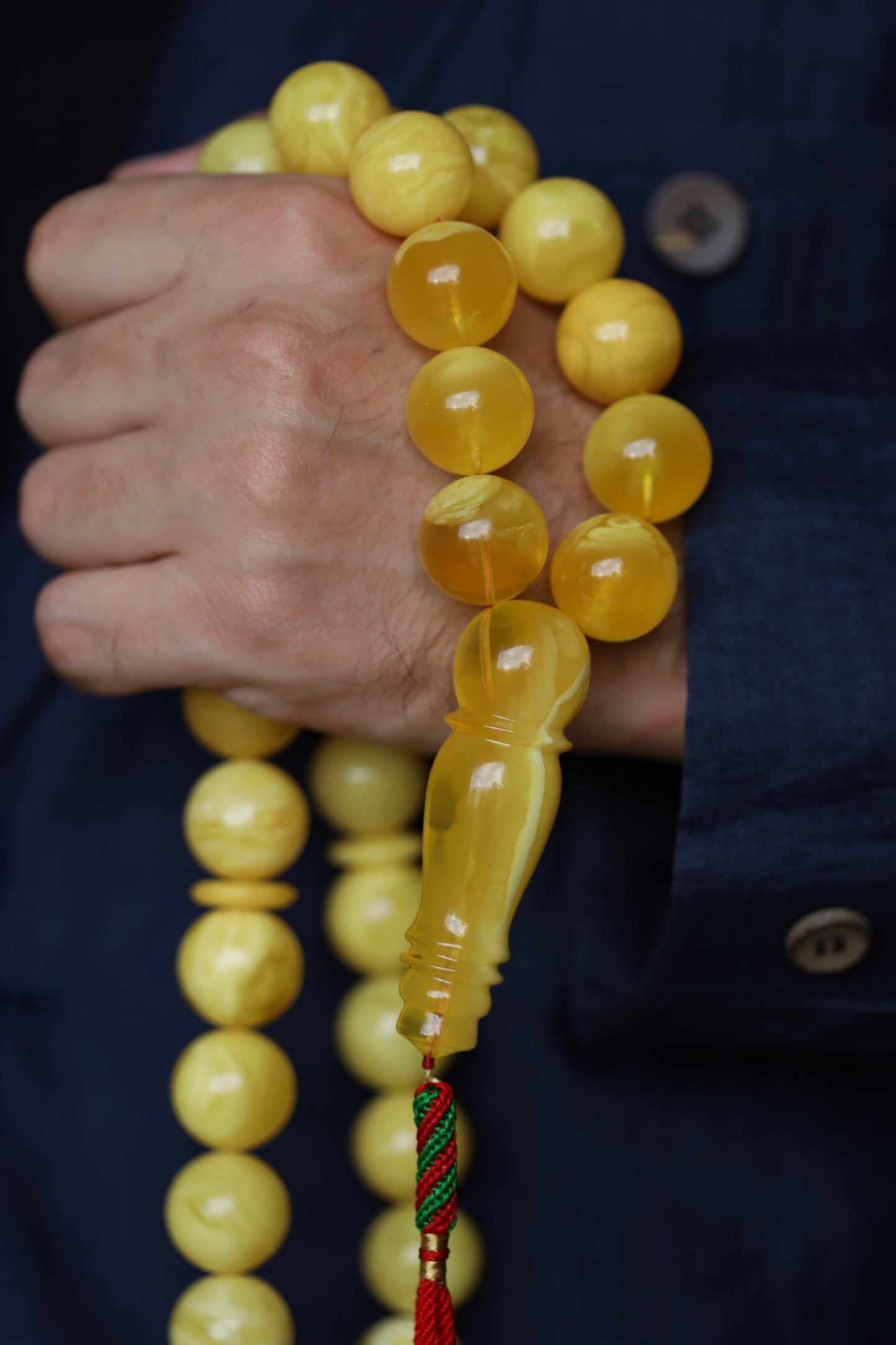 Huge Butterscotch Natural Amber Tasbih with Certificate 192g
