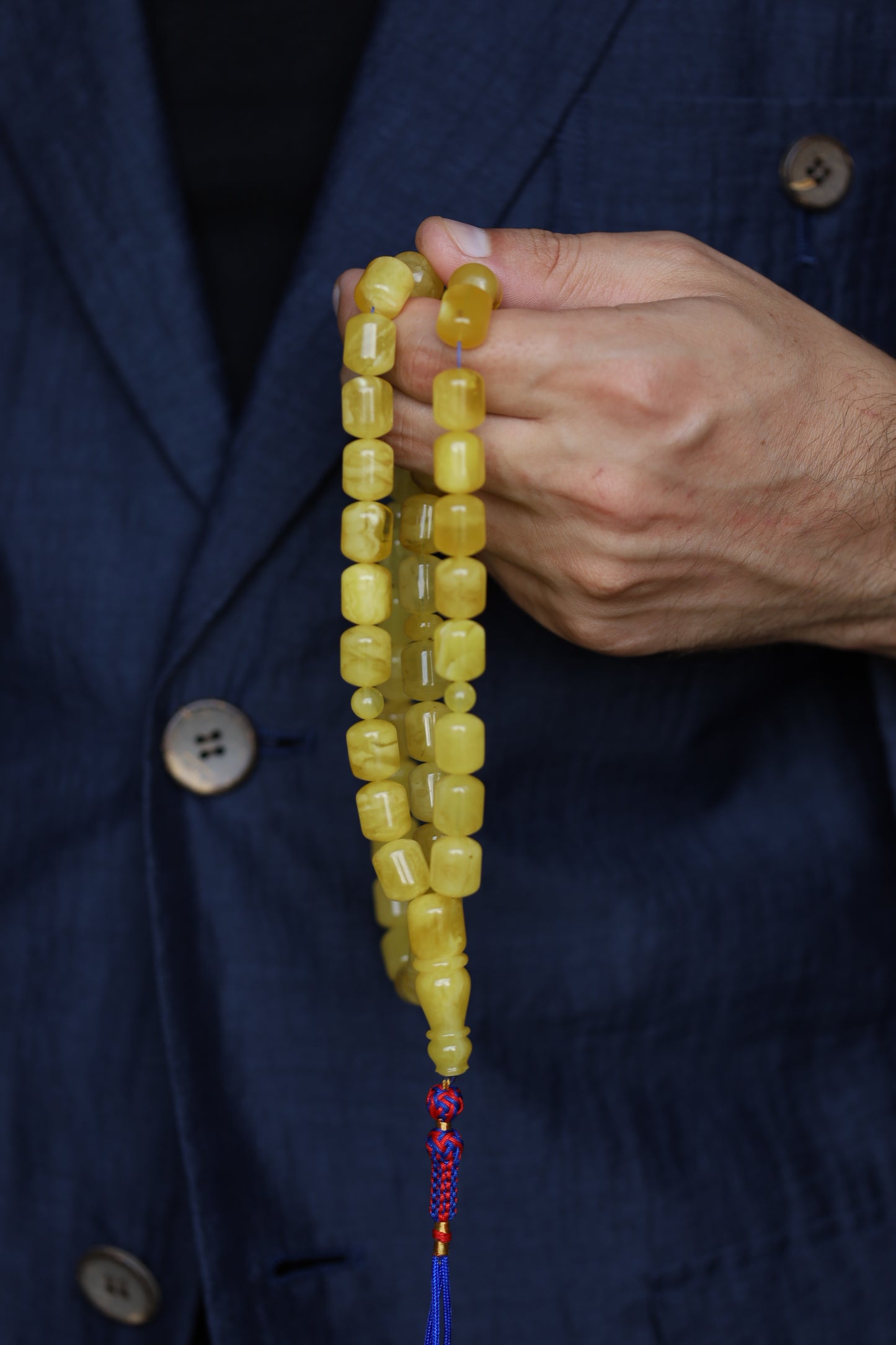 Barrel Shape Honey Natural Amber Rosary / Tasbih