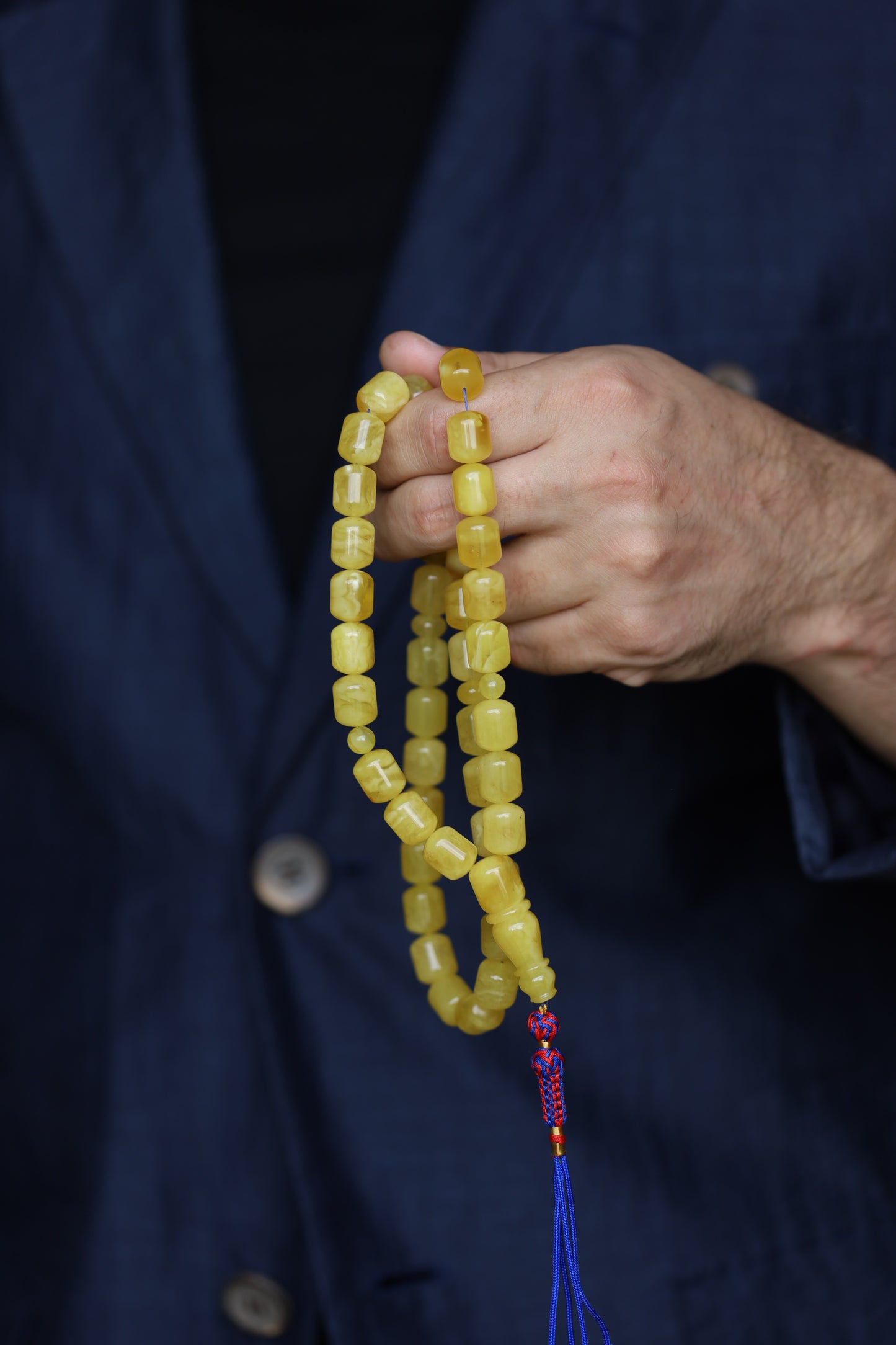 Barrel Shape Honey Natural Amber Rosary / Tasbih
