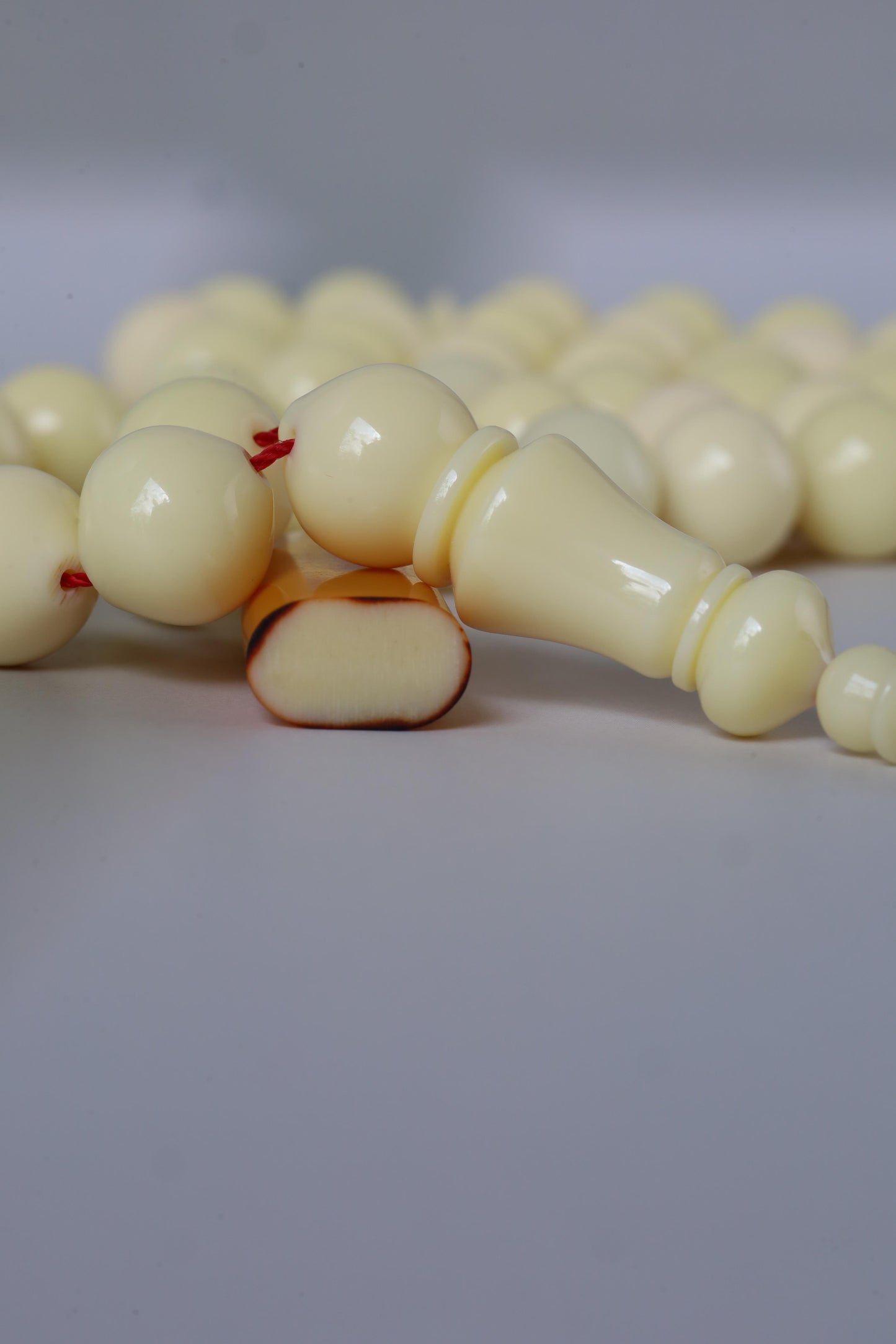 Ivory Cream Bakelite Tasbih – 45 Beads, Rare Istanbul Shape