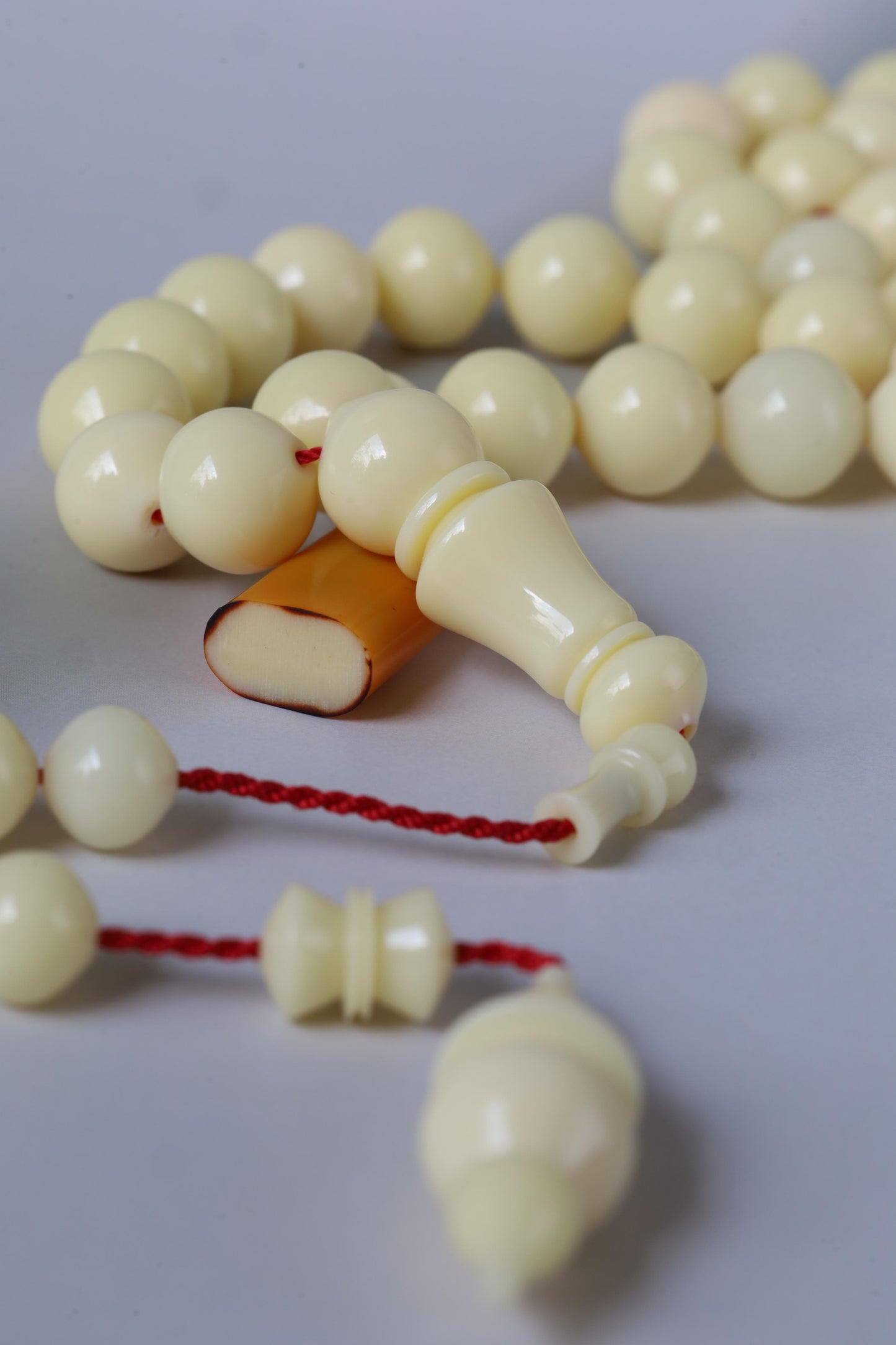 Ivory Cream Bakelite Tasbih – 45 Beads, Rare Istanbul Shape