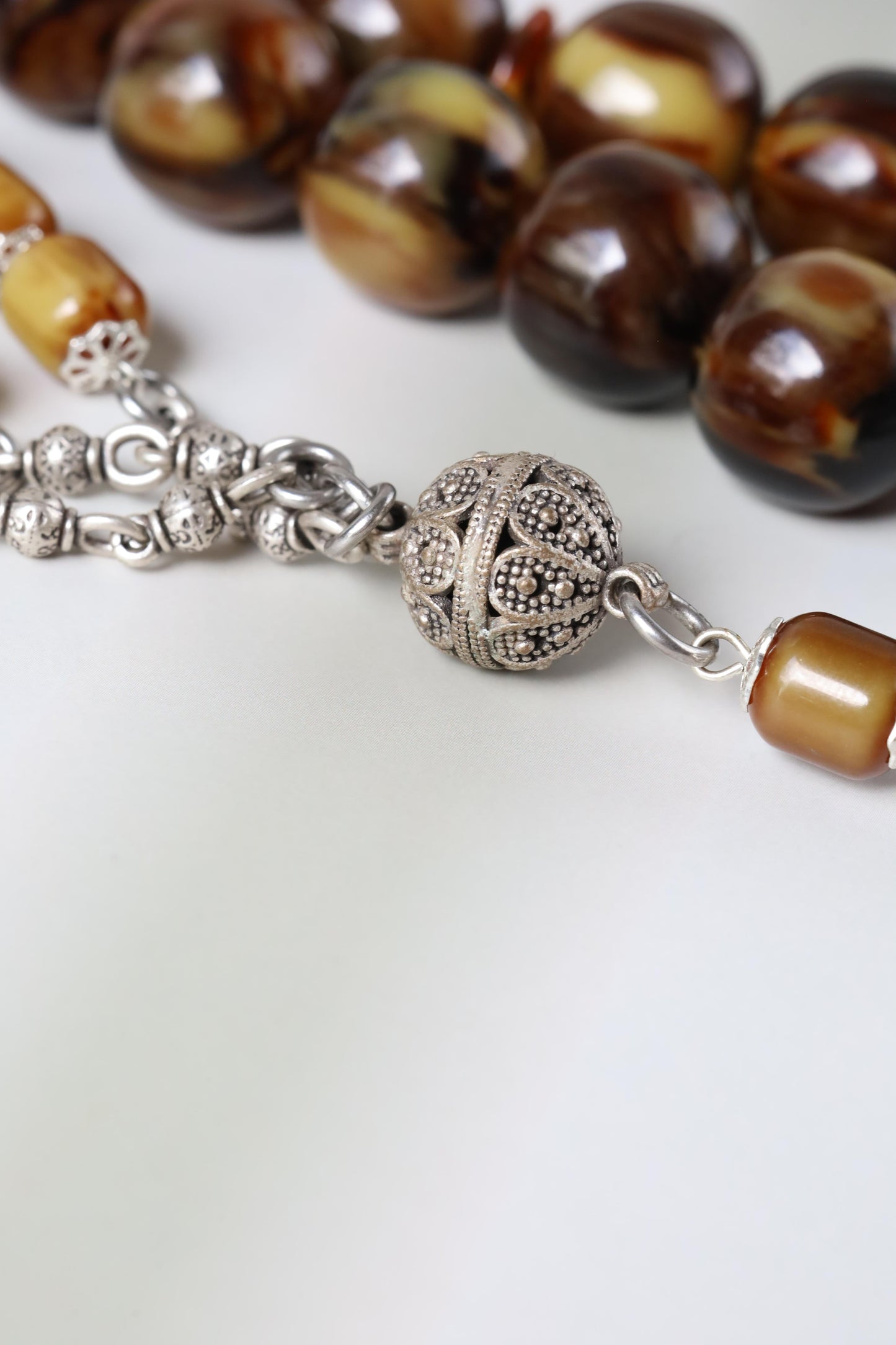 Rare Jumbo Antique German Bakelite Misbah – 33 Beads, 17mm