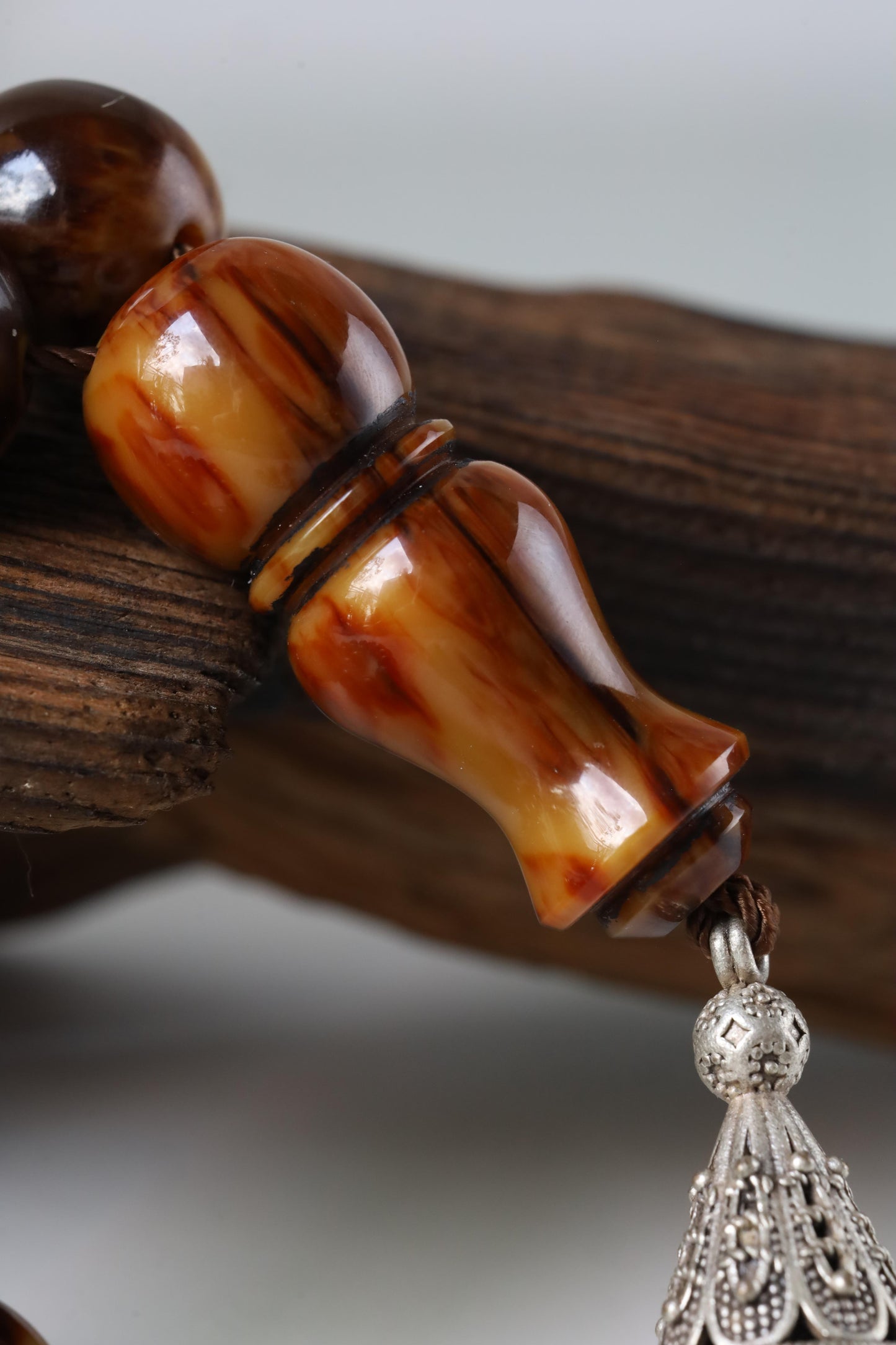 Rare Jumbo Antique German Bakelite Misbah – 33 Beads, 17mm
