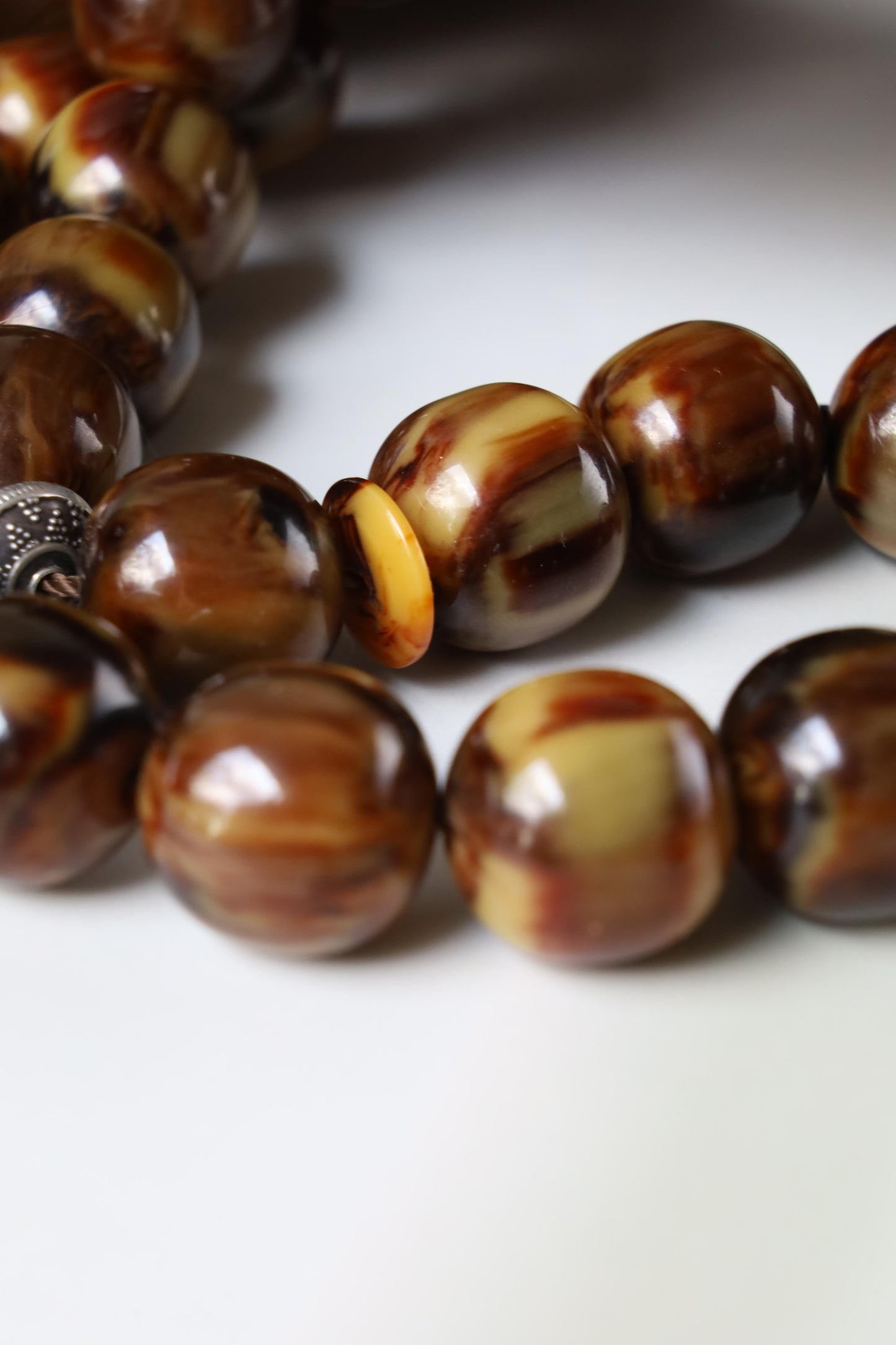 Rare Jumbo Antique German Bakelite Misbah – 33 Beads, 17mm