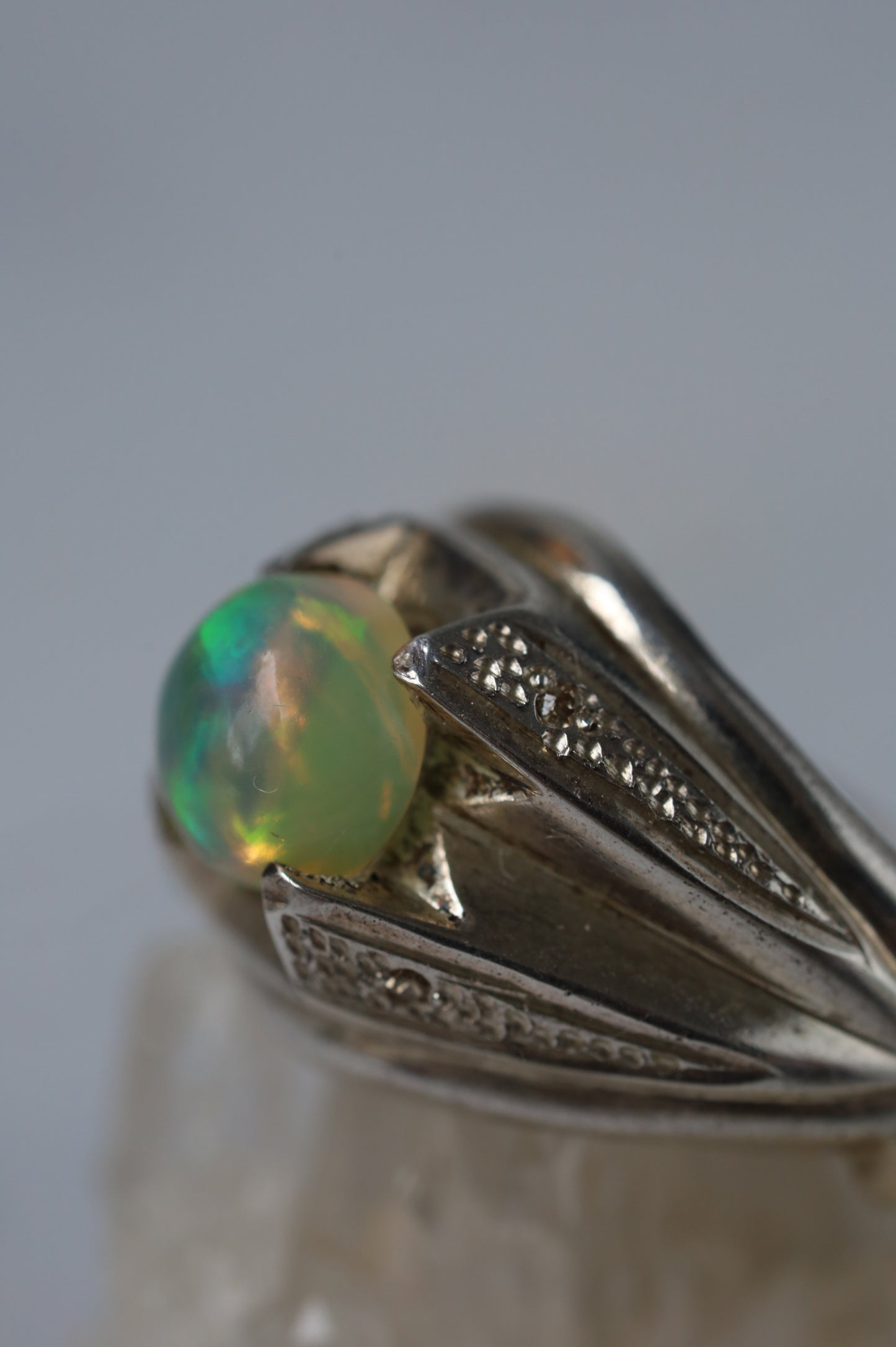 Natural African Opal Ring in 925 Silver
