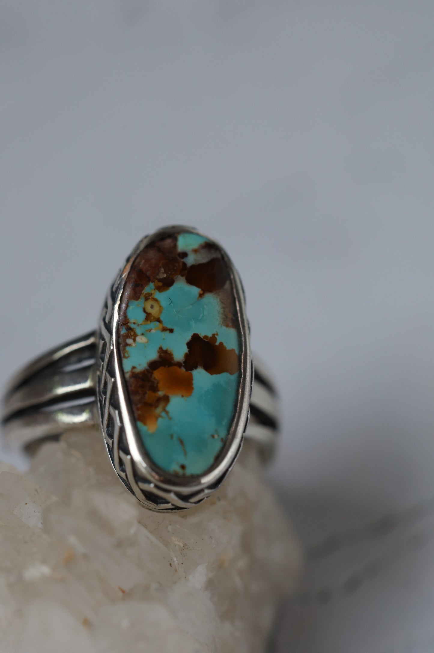 Persian Neyshabur Turquoise Ring – 925 Silver | Vintage Oval Design