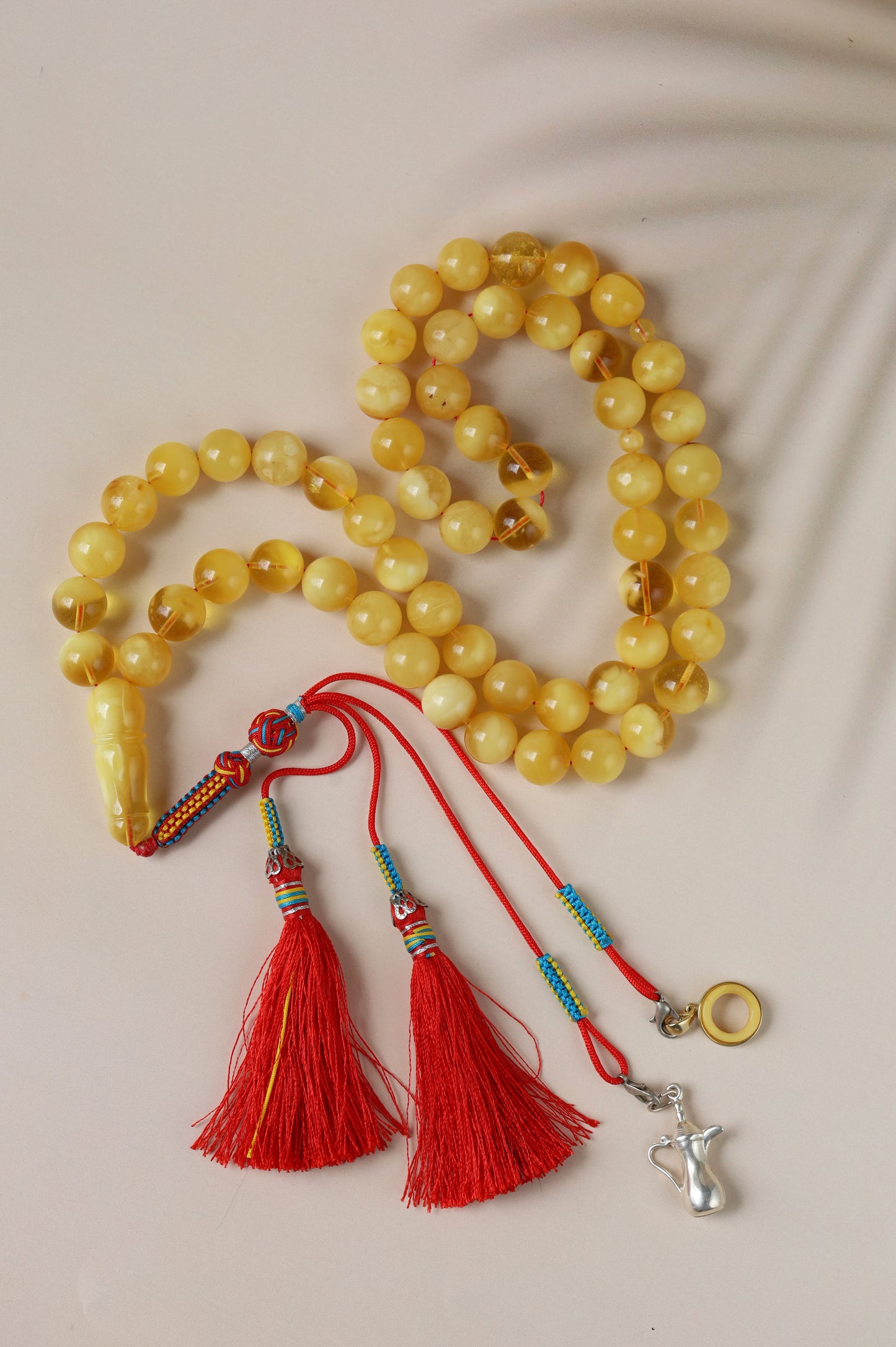 Long Half-Half Pattern Amber Misbah – 57 Beads