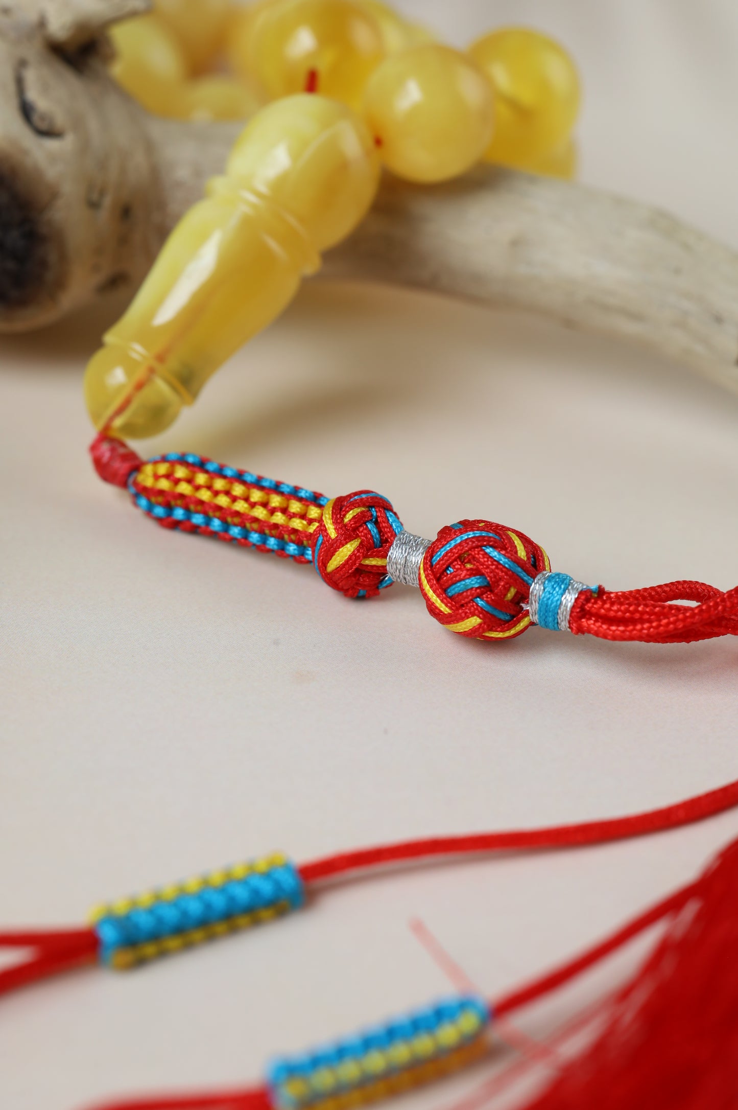 Long Half-Half Pattern Amber Misbah – 57 Beads