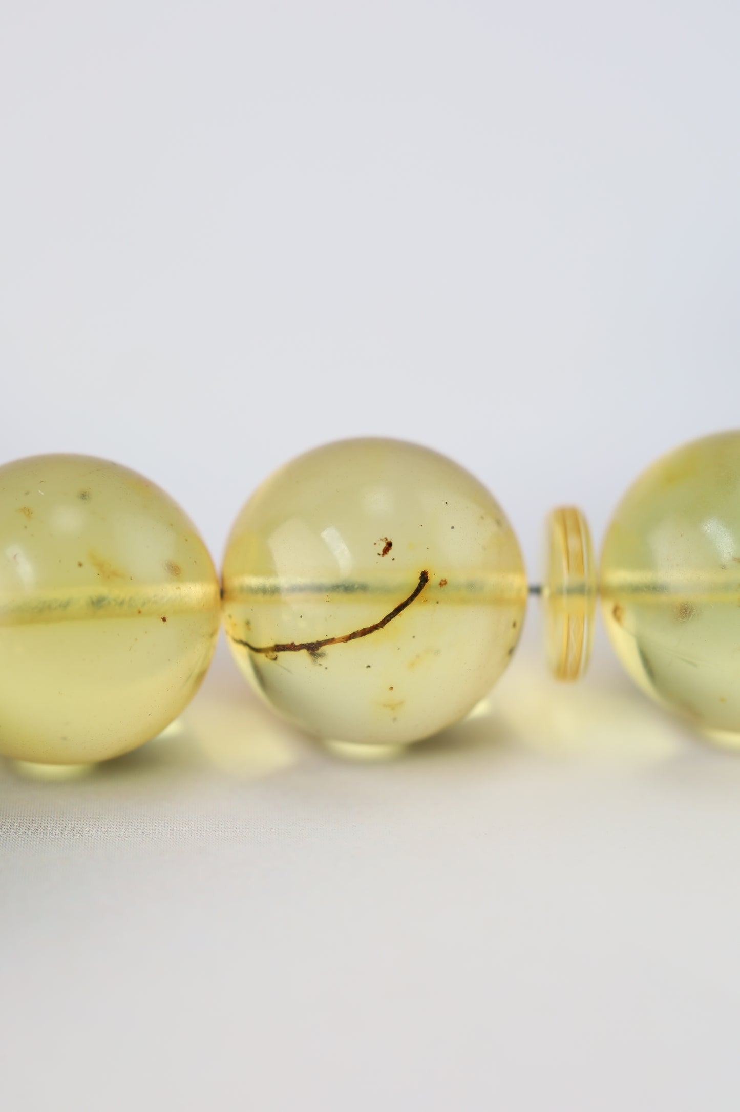 Natural Green Caribbean Amber Tasbih – 33 Beads (13.5mm)