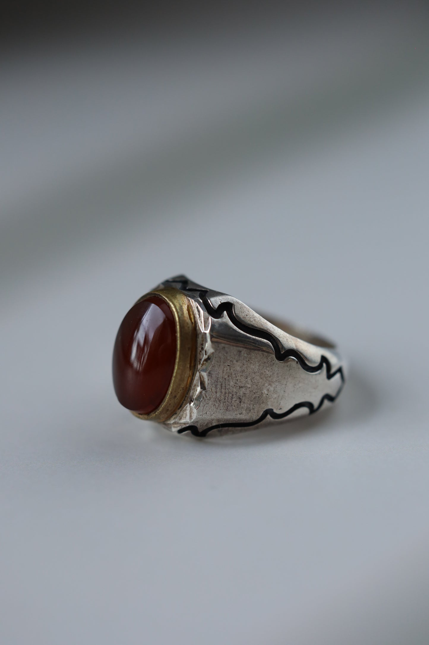 Yemeni Agate Ring – 925 Silver | Masculine Design