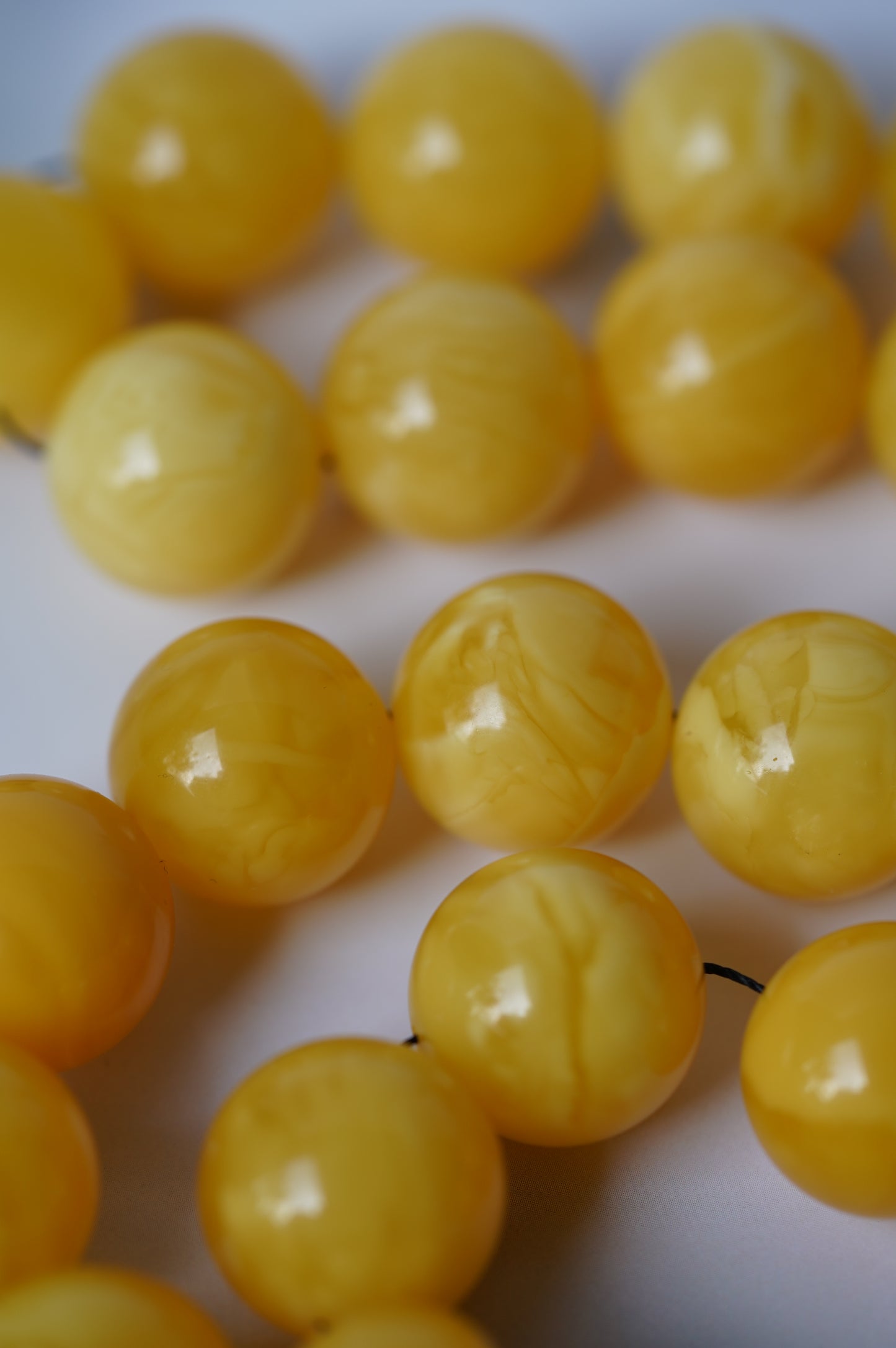 Natural Unique Huge Butterscotch Amber Misbaha Prayer Beads 19.5 mm + Certificate 33 Beads