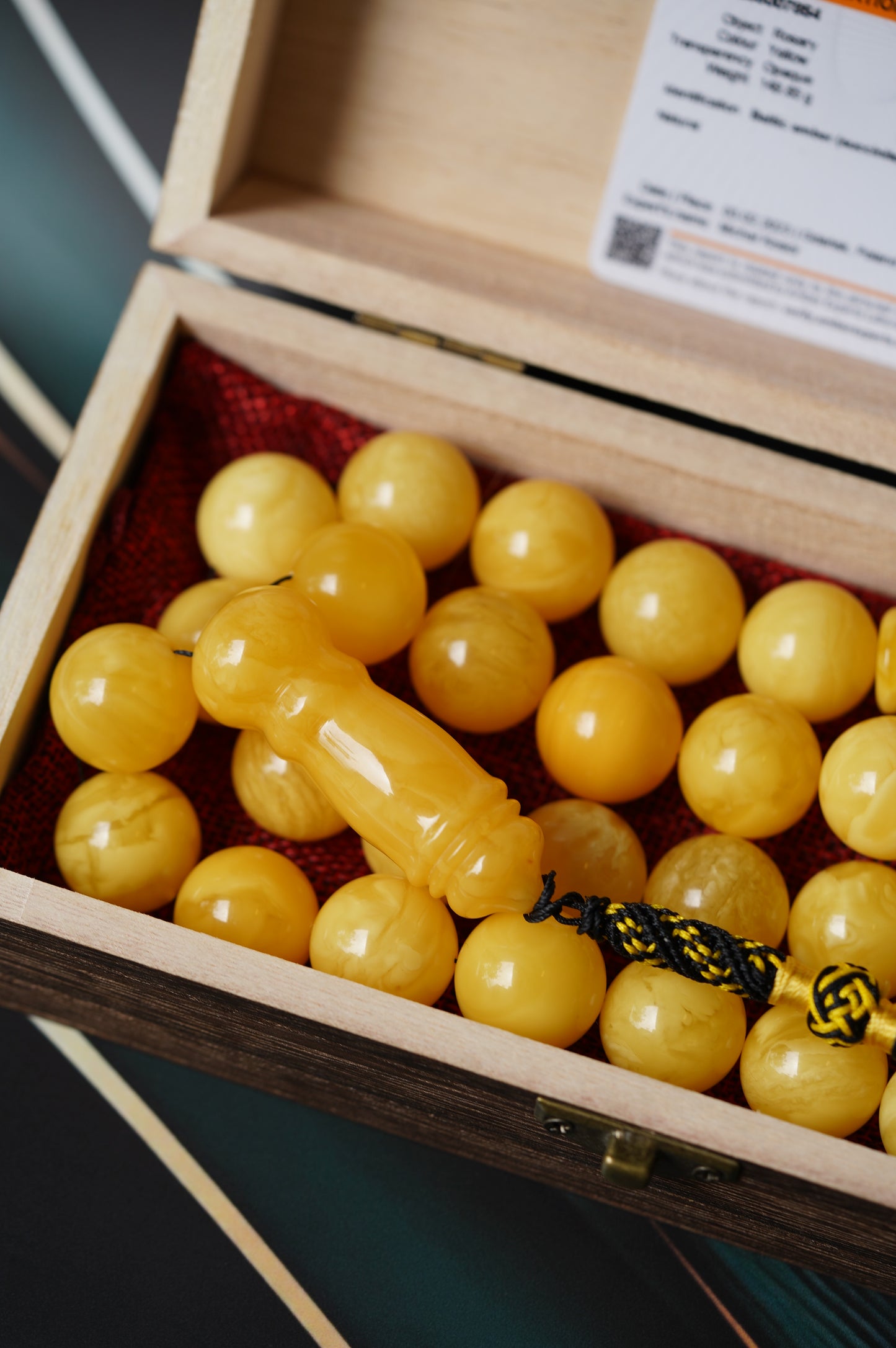 Natural Unique Huge Butterscotch Amber Misbaha Prayer Beads 19.5 mm + Certificate 33 Beads