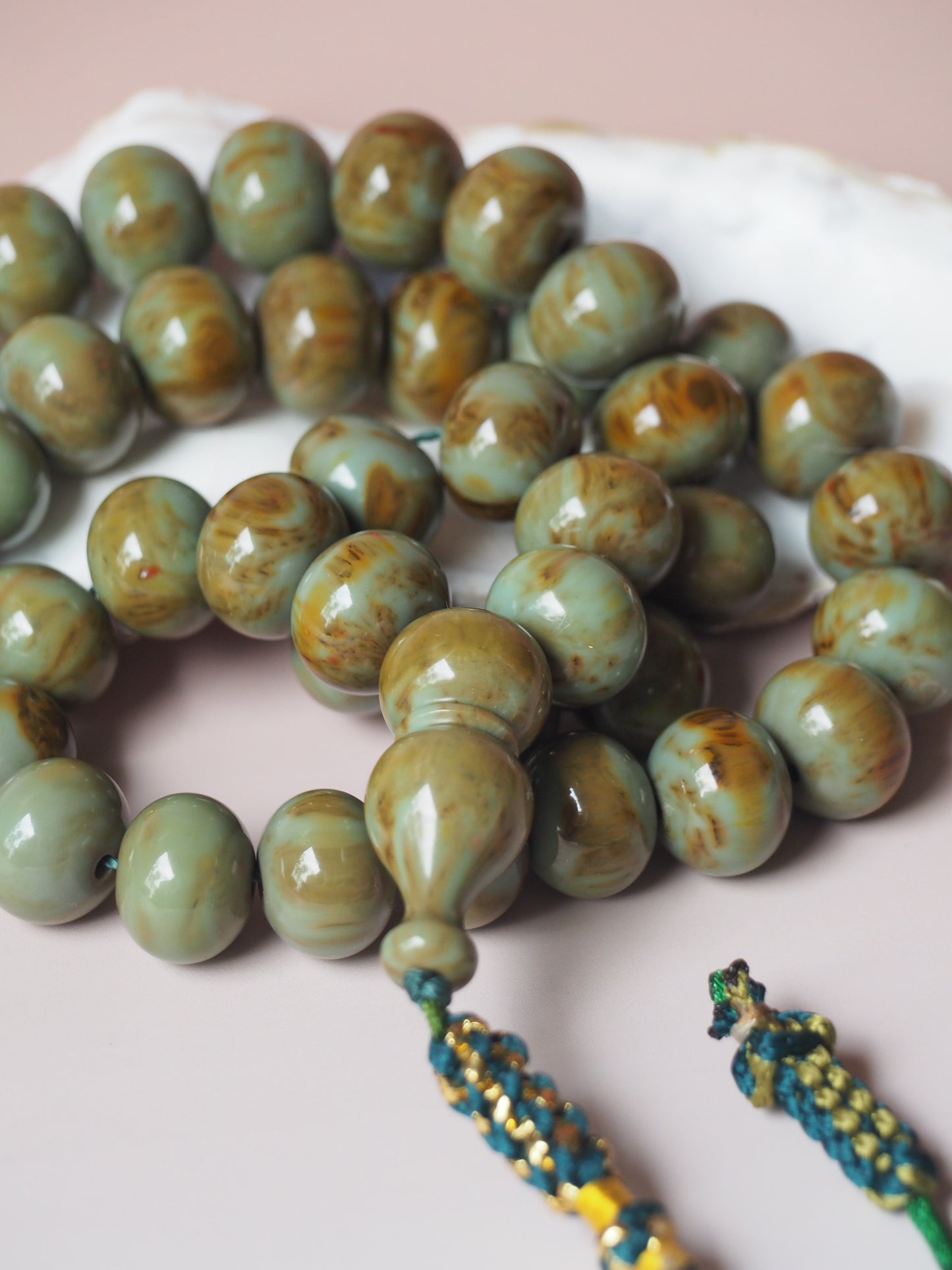 New Turkish Turquoise Bakelite Rosary 47 Beads 100 g
