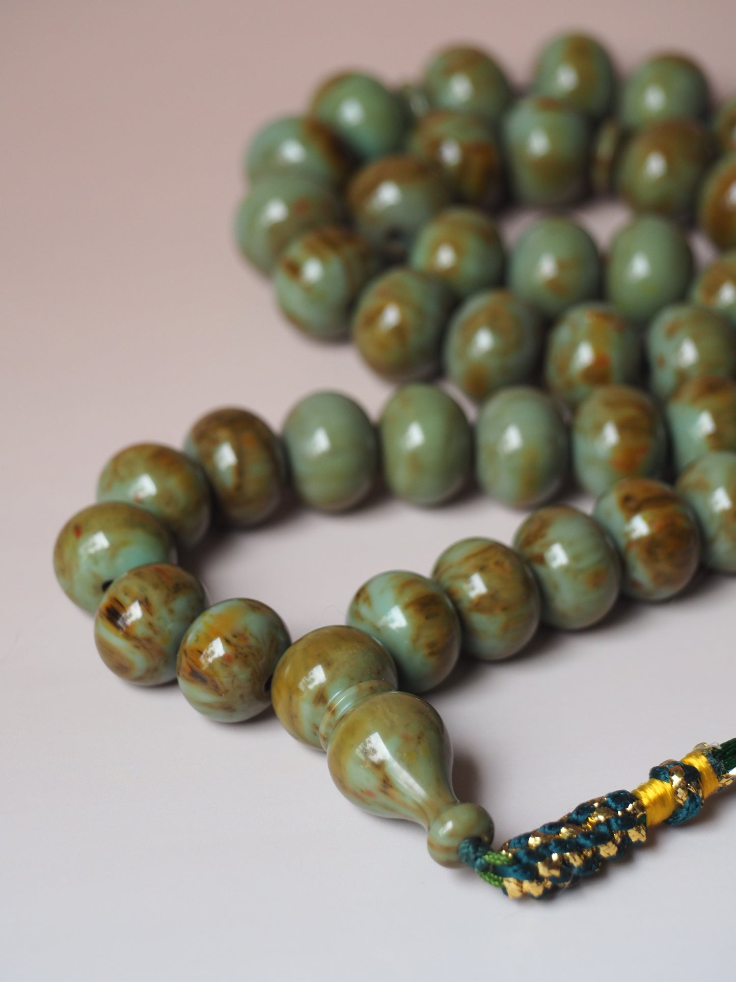 New Turkish Turquoise Bakelite Rosary 47 Beads 100 g