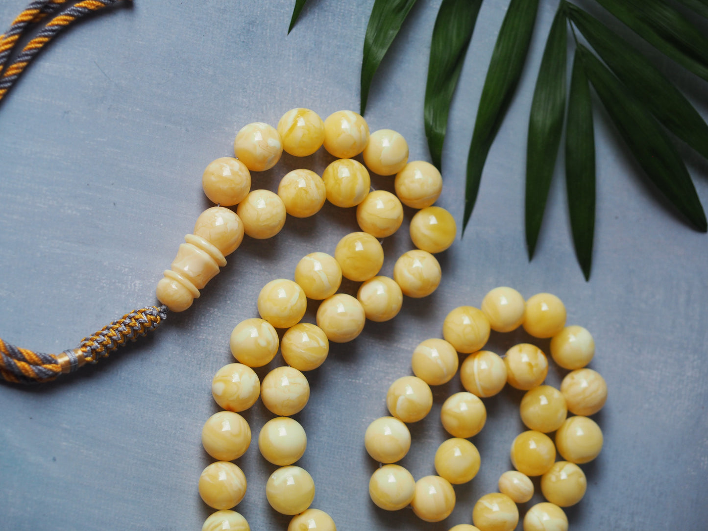 Unique Natural Milk/Royal White Tiger Amber Tasbih 11,80mm