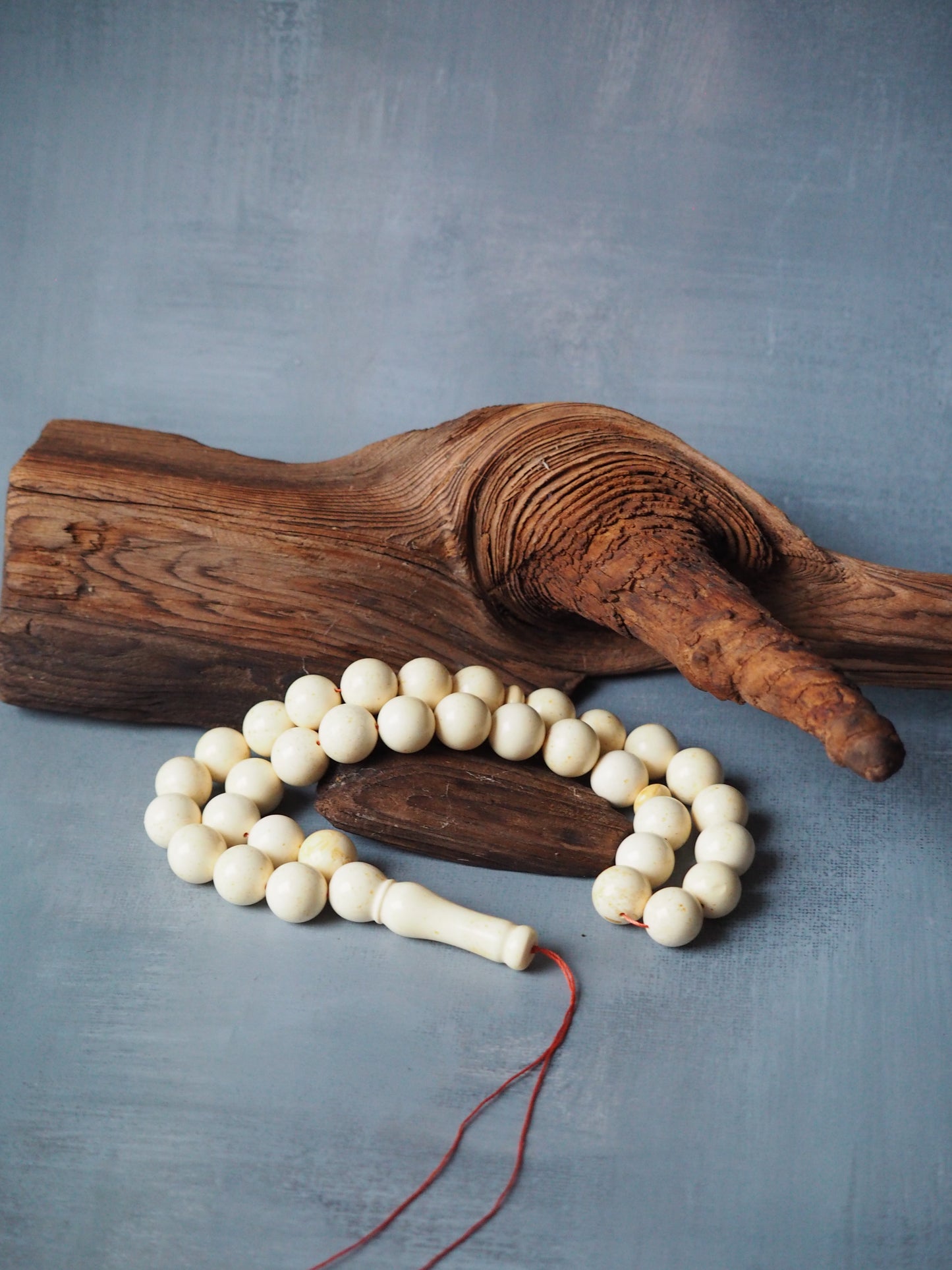 Royal White Amber Rosary Tasbih Round Beads 13,2mm