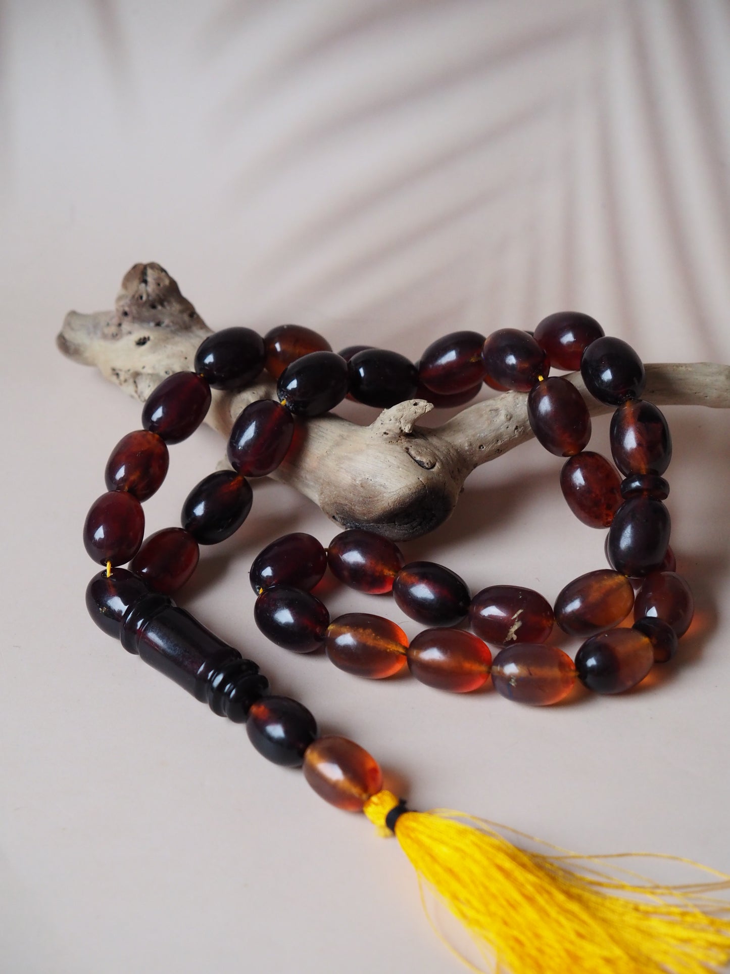 Huge Indonesian Blue Amber Natural Olive Shape Rosary 125g